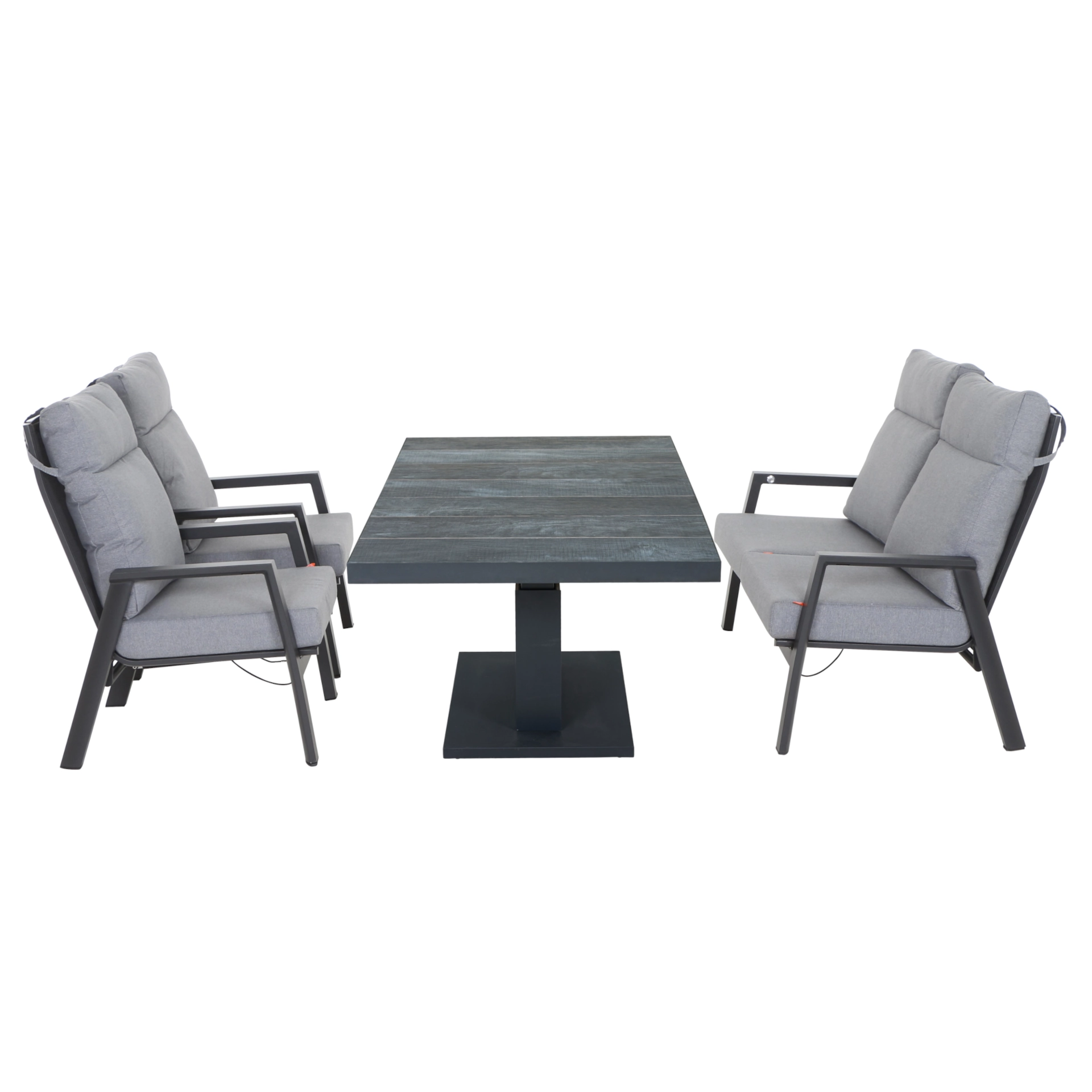 Loungeset Talina Lifttisch + 2 Valencia Loungesessel + 2-Sitzer Loungesofa