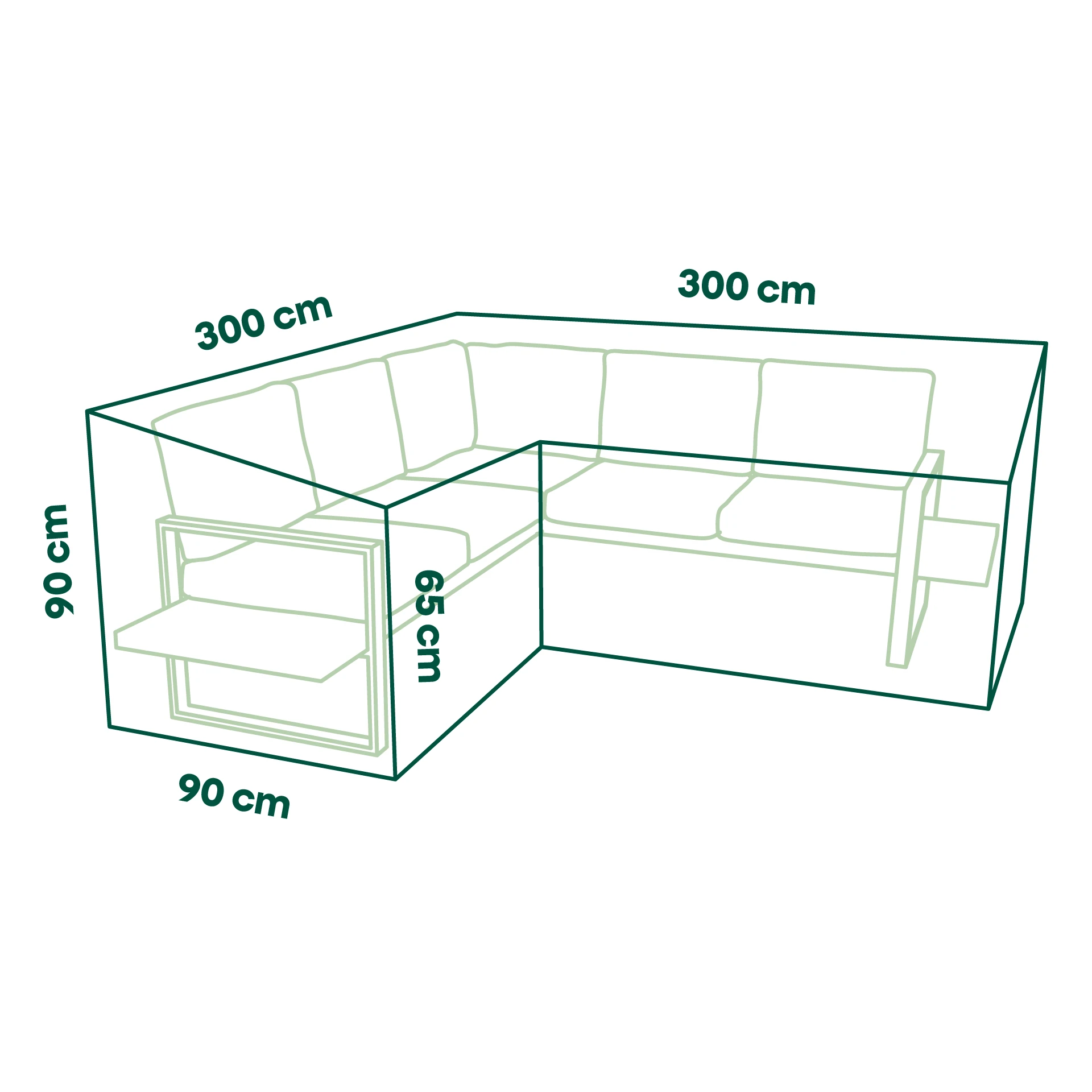 Schutzhülle Plus Loungeset | 300 x 300 x 90 x 65/...