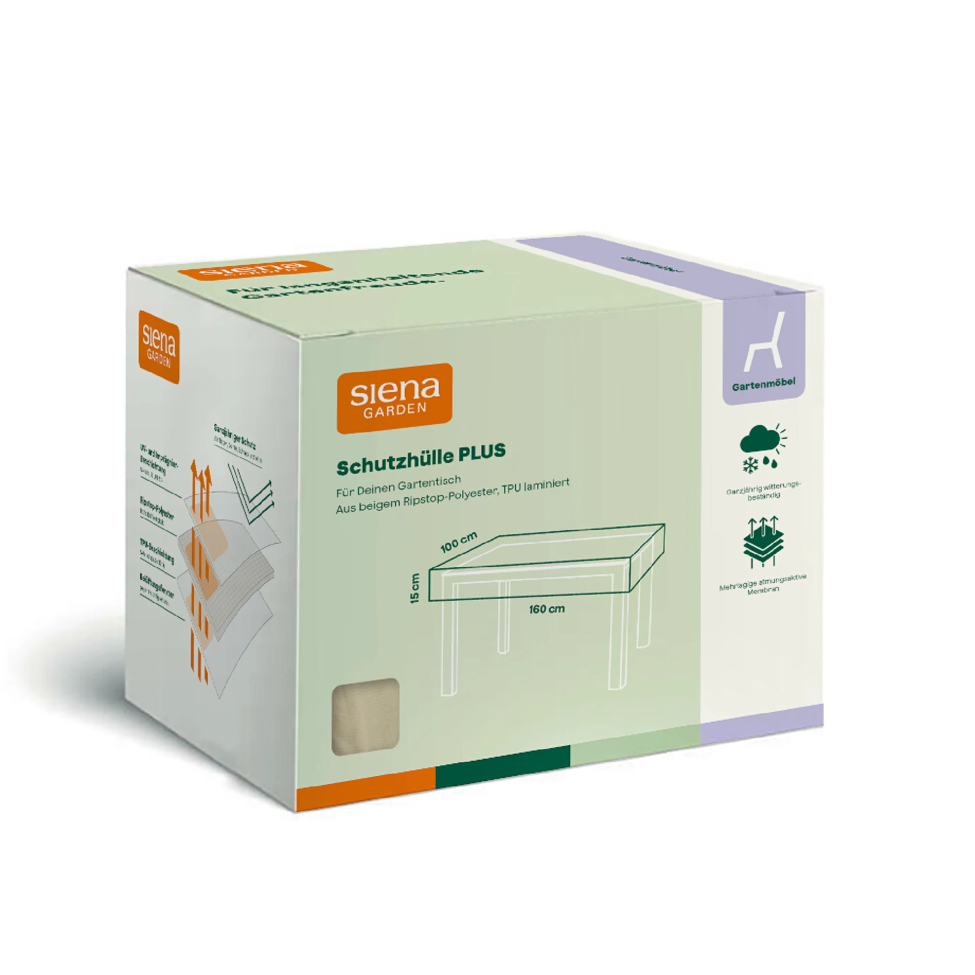 Schutzhülle Plus Gartentisch | 160 x 100 x 15 cm