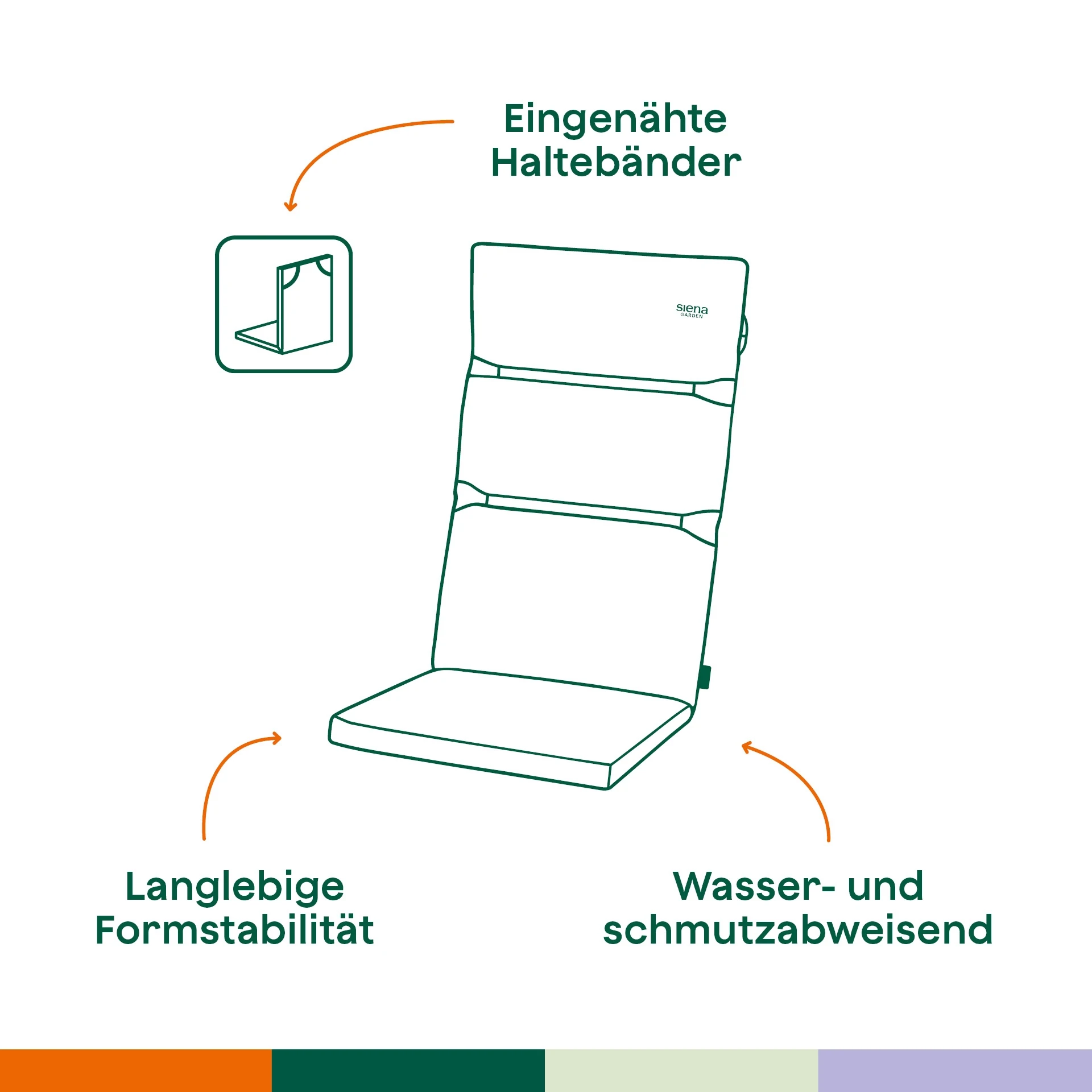 Tania Sesselauflage | graygreen | 123 cm