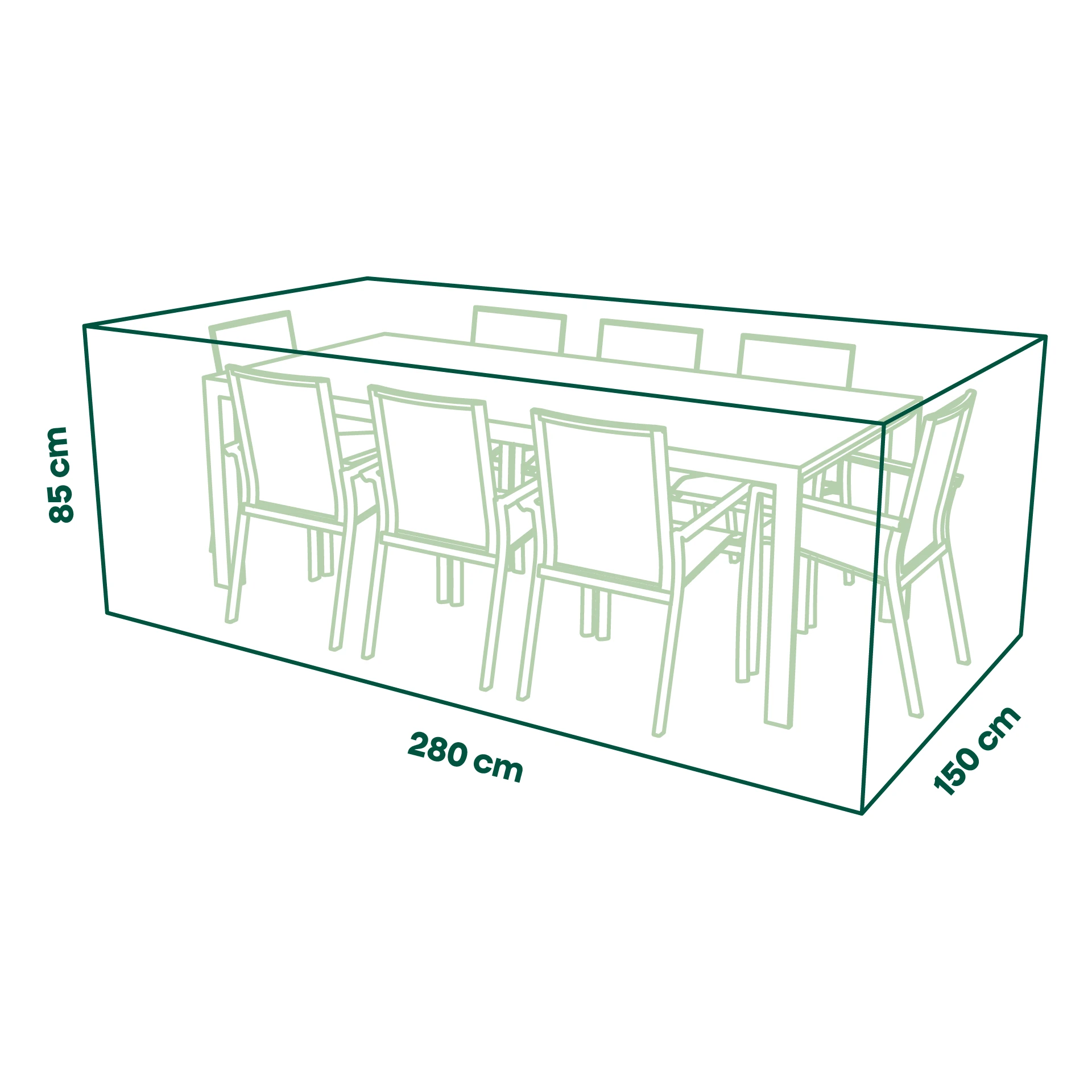 Beschermhoes plus zitgroep | 280 x 150 x 85 cm