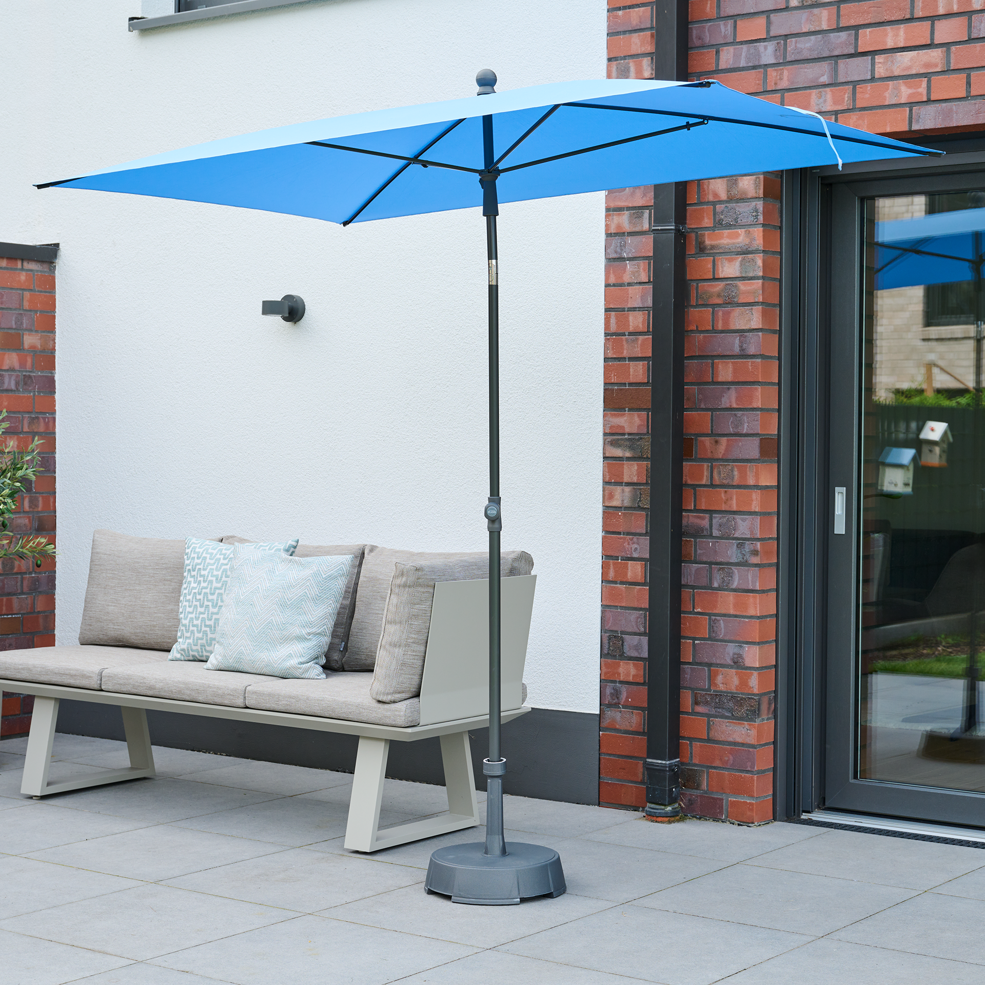 CITY Push Mittelstockschirm | 210 x 140 cm | blau ...