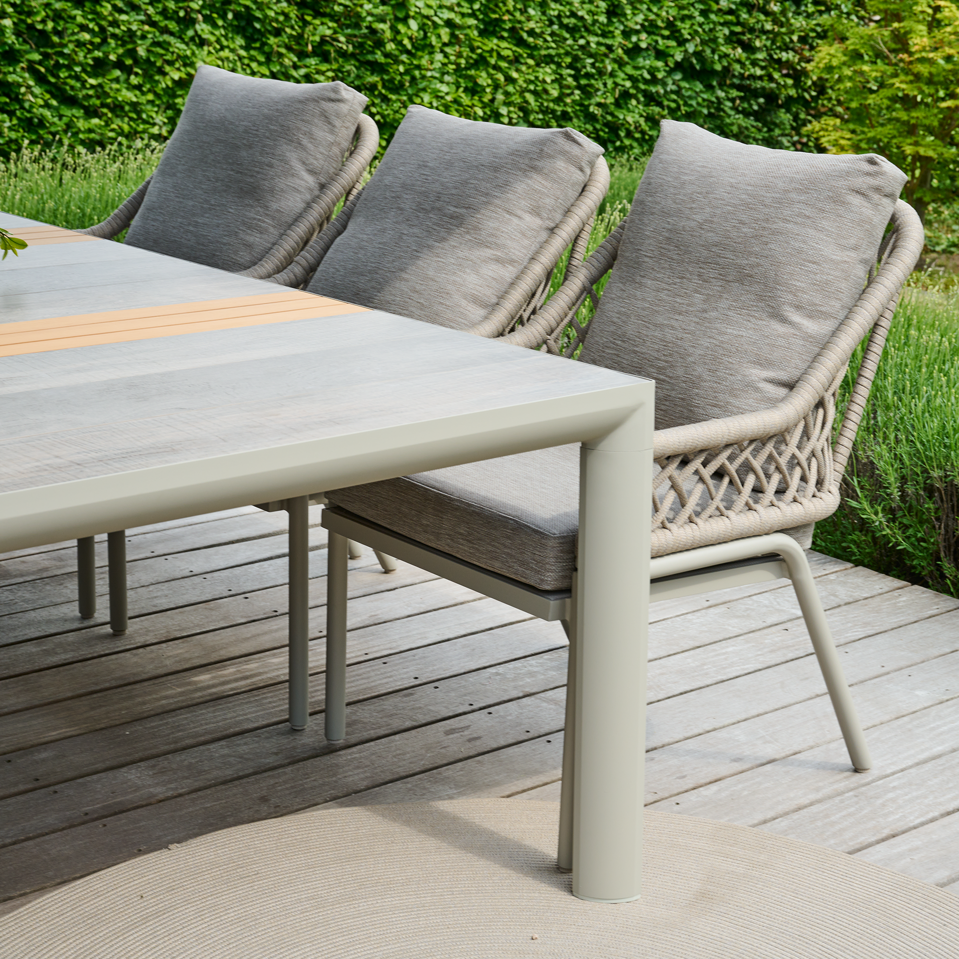 CHESTER Gartensessel | taupe grau / seidengrau