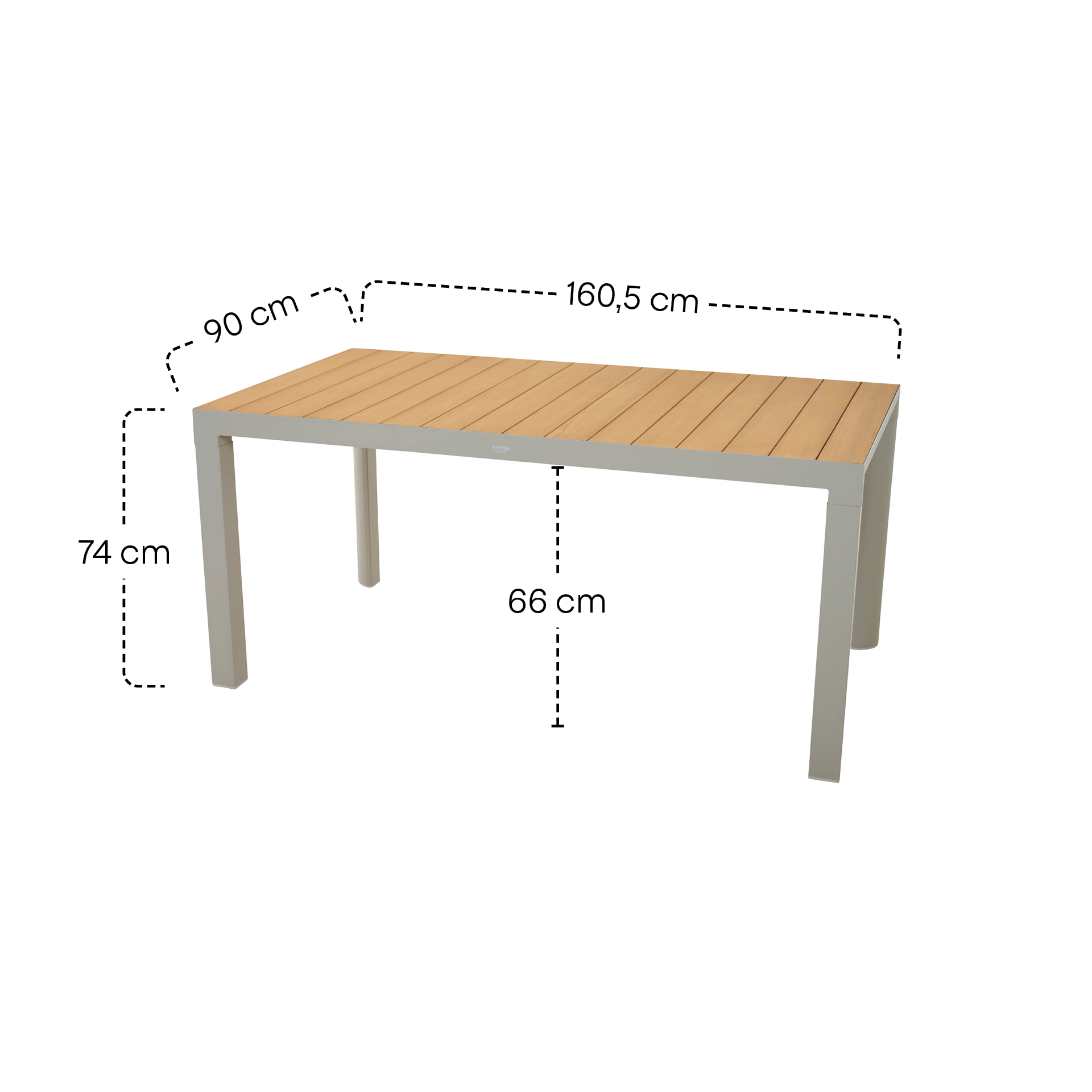 Gartentisch SILVA matt seidengrau / Teak FSC | Ess...
