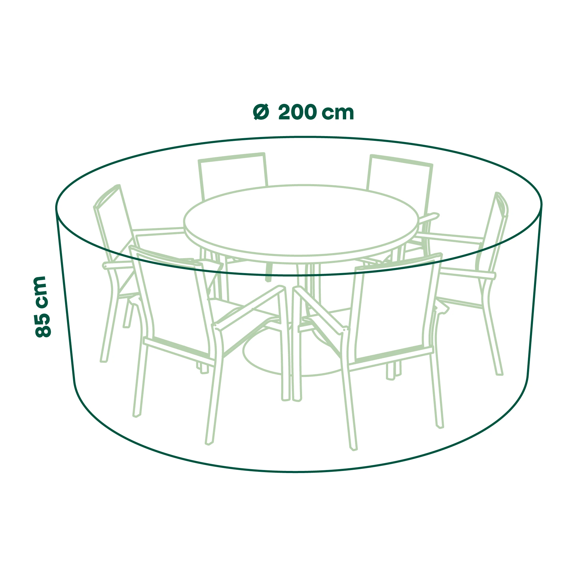Beschermhoes plus loungeset | Ø200 x 85 cm