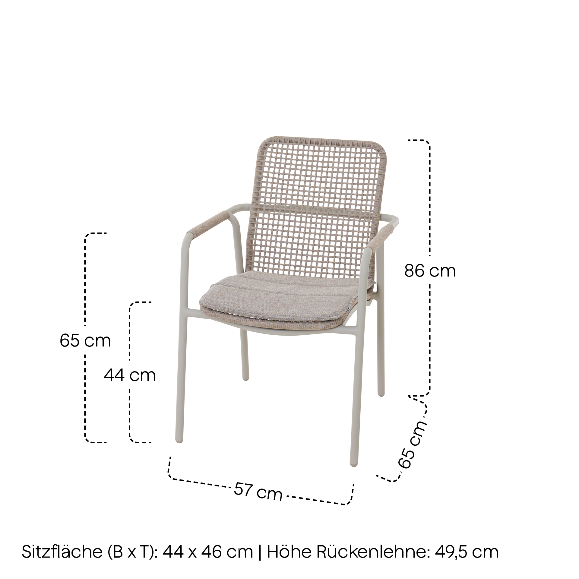 REPTON Stapelsessel | inkl. Kissen | taupe grau /s...