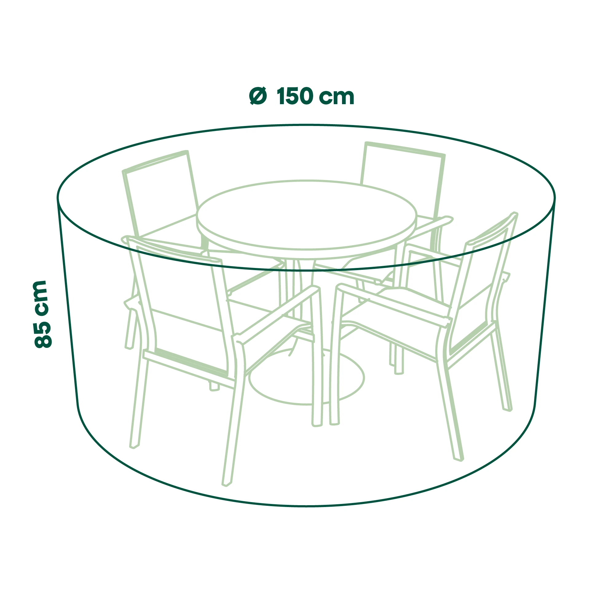 Schutzhülle Plus Sitzgruppe | Ø150 x 85 cm