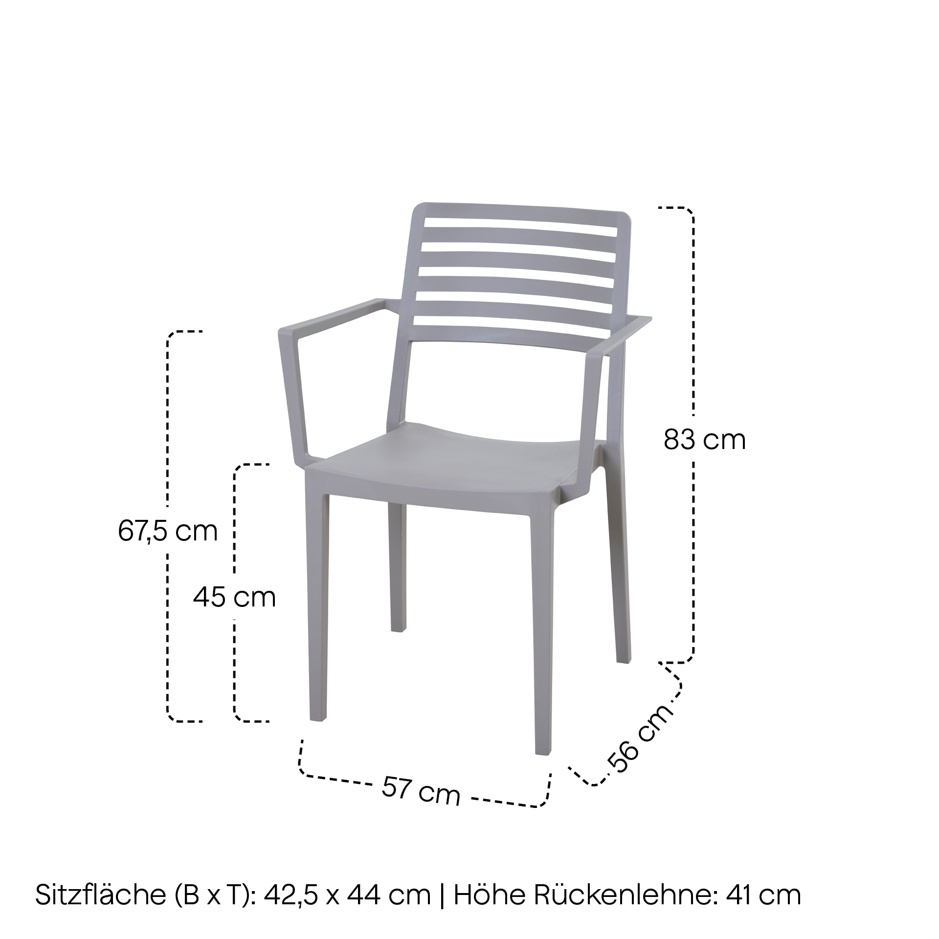 ALLEY Stapelsessel mit Armlehne | taupe | Urban Li...