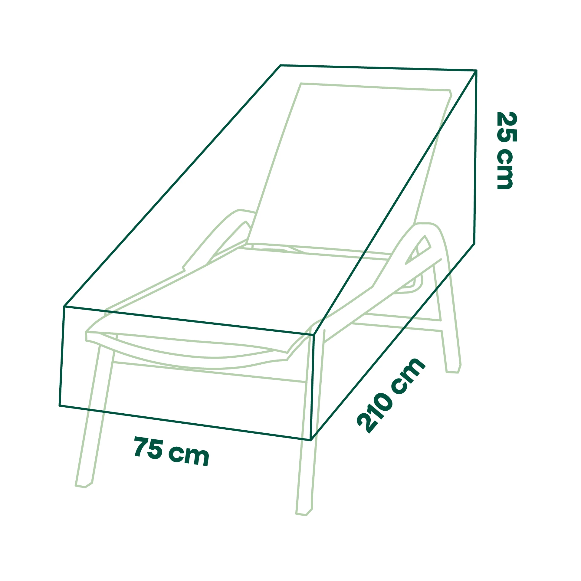 Schutzhülle Plus Gartenliege | 210 x 75 x 40 cm