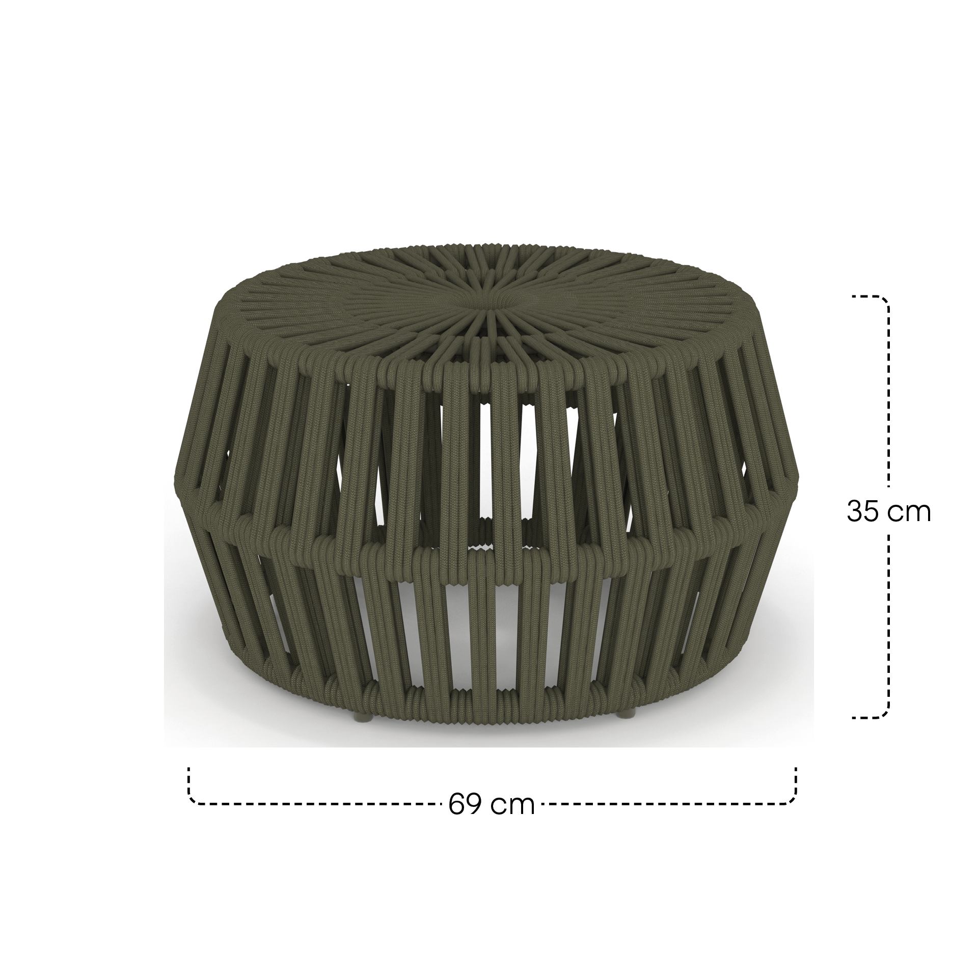 SEDIO Hocker | Ø 69 x 35 cm | olive