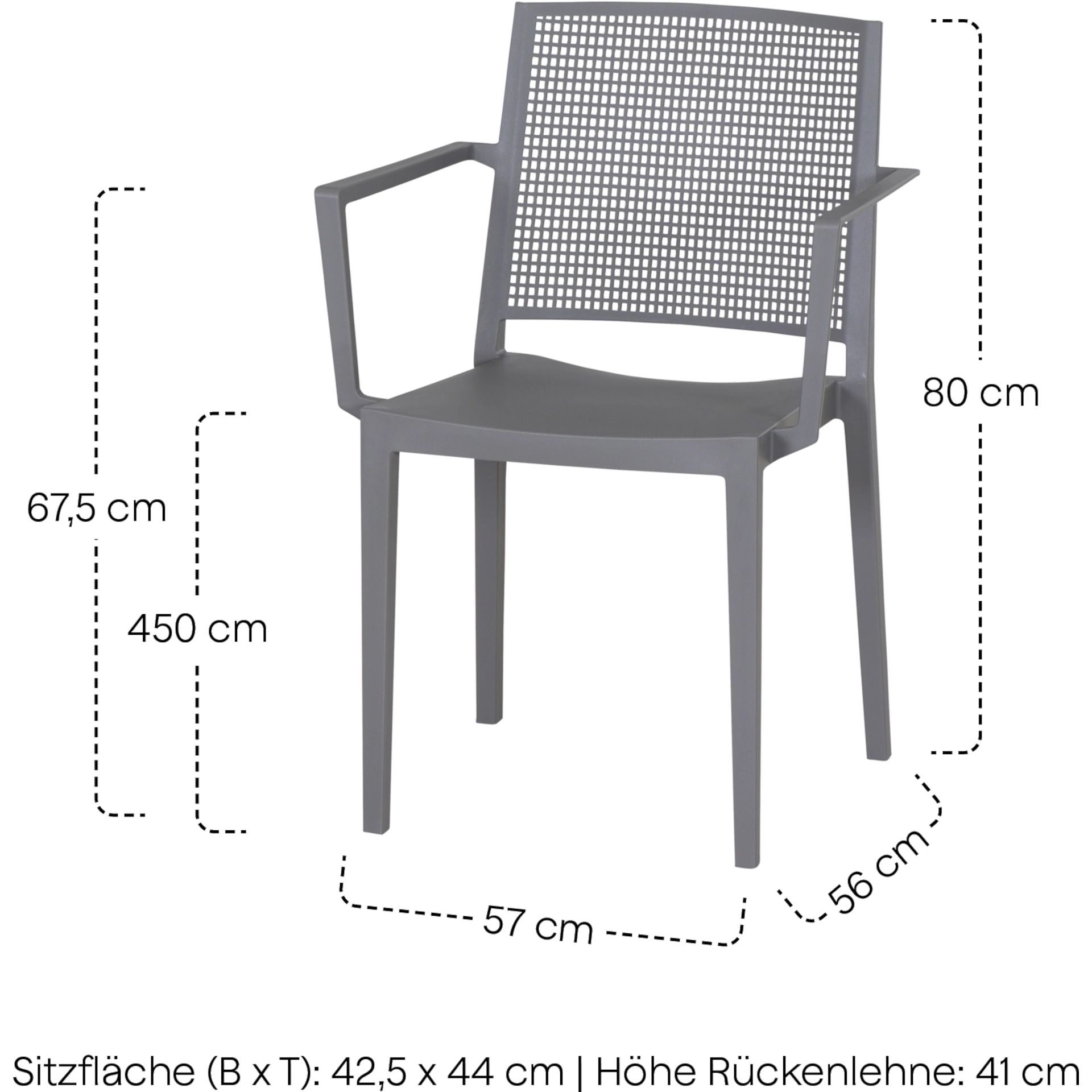 Gartensessel stapelbar Urban Lights Square grau