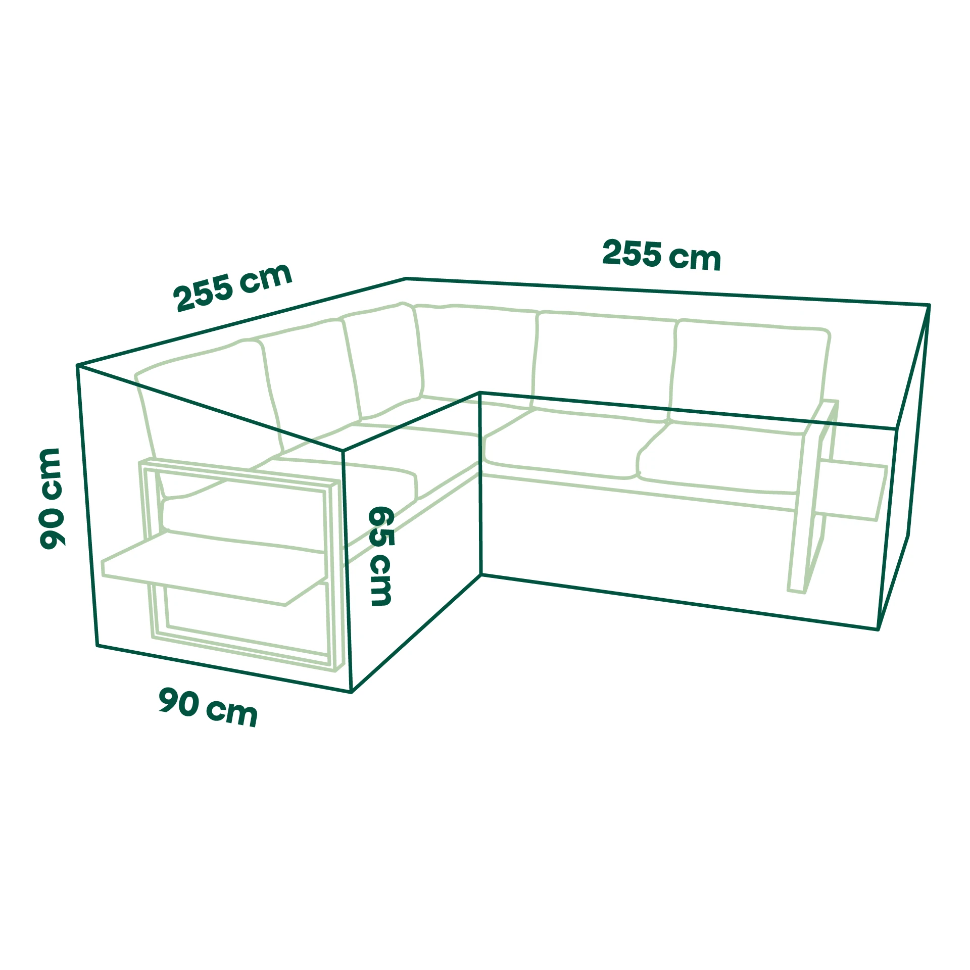 Schutzhülle Plus Loungeset | 255 x 255 x 90 x 65/...