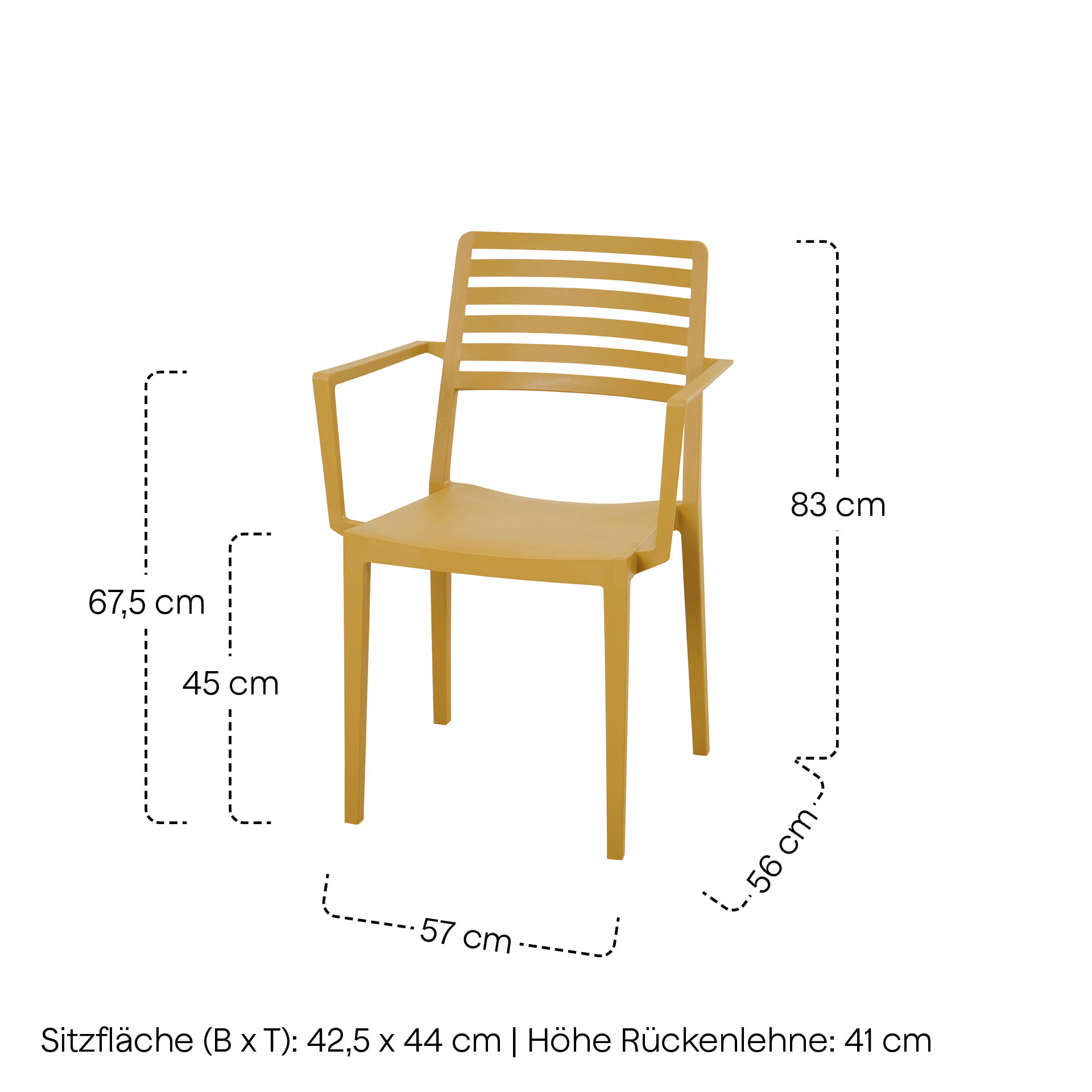ALLEY Stapelsessel mit Armlehne | mustard | Urban ...