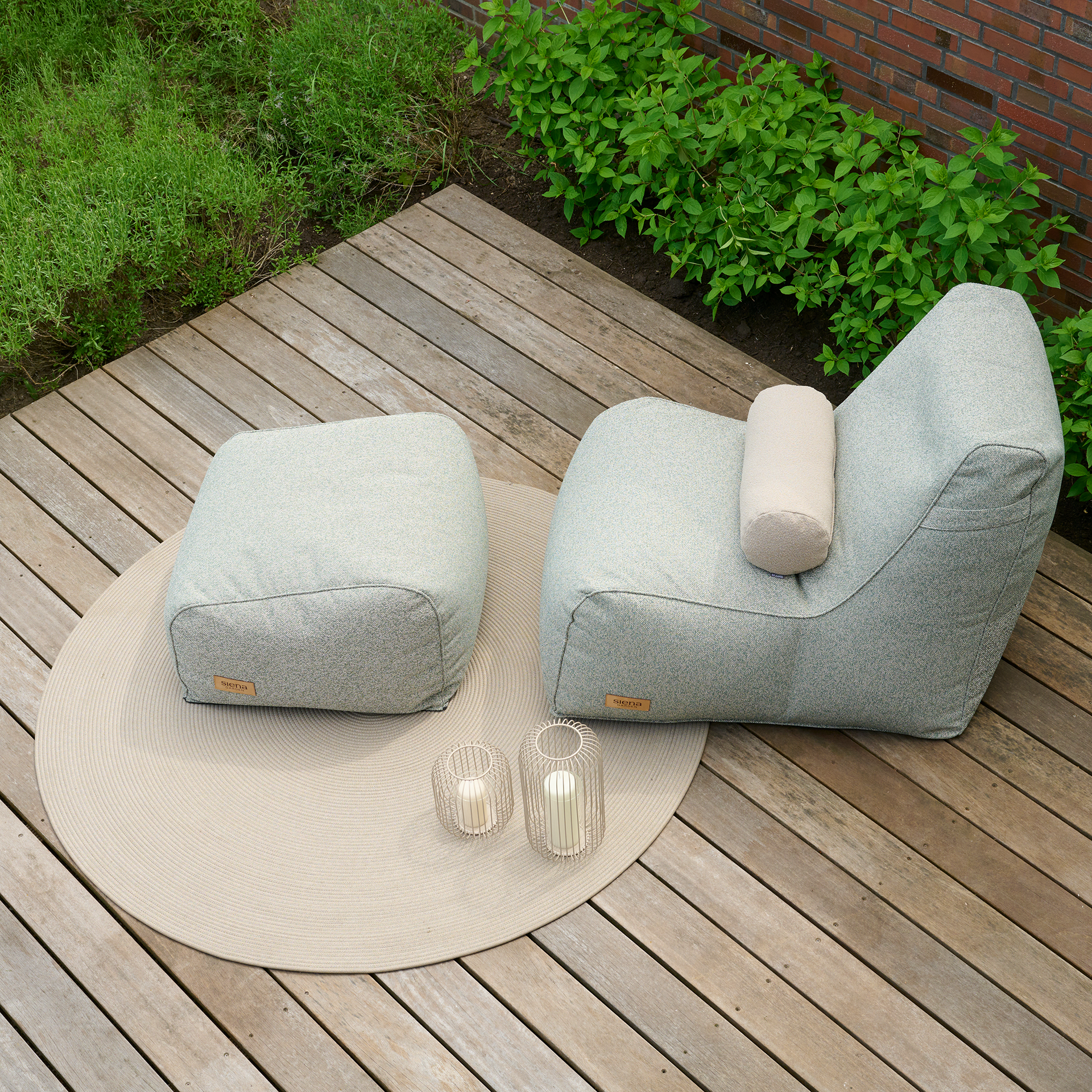 LINARO Outdoorteppich | Ø 160 cm | taupe