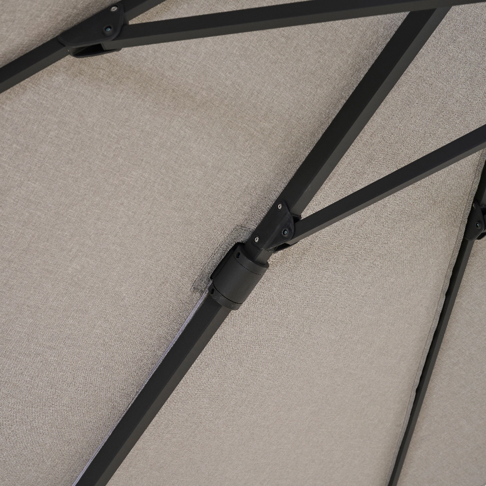 PINO zweefparasol | 310 x 210 cm | grijs gemêleerd / a...