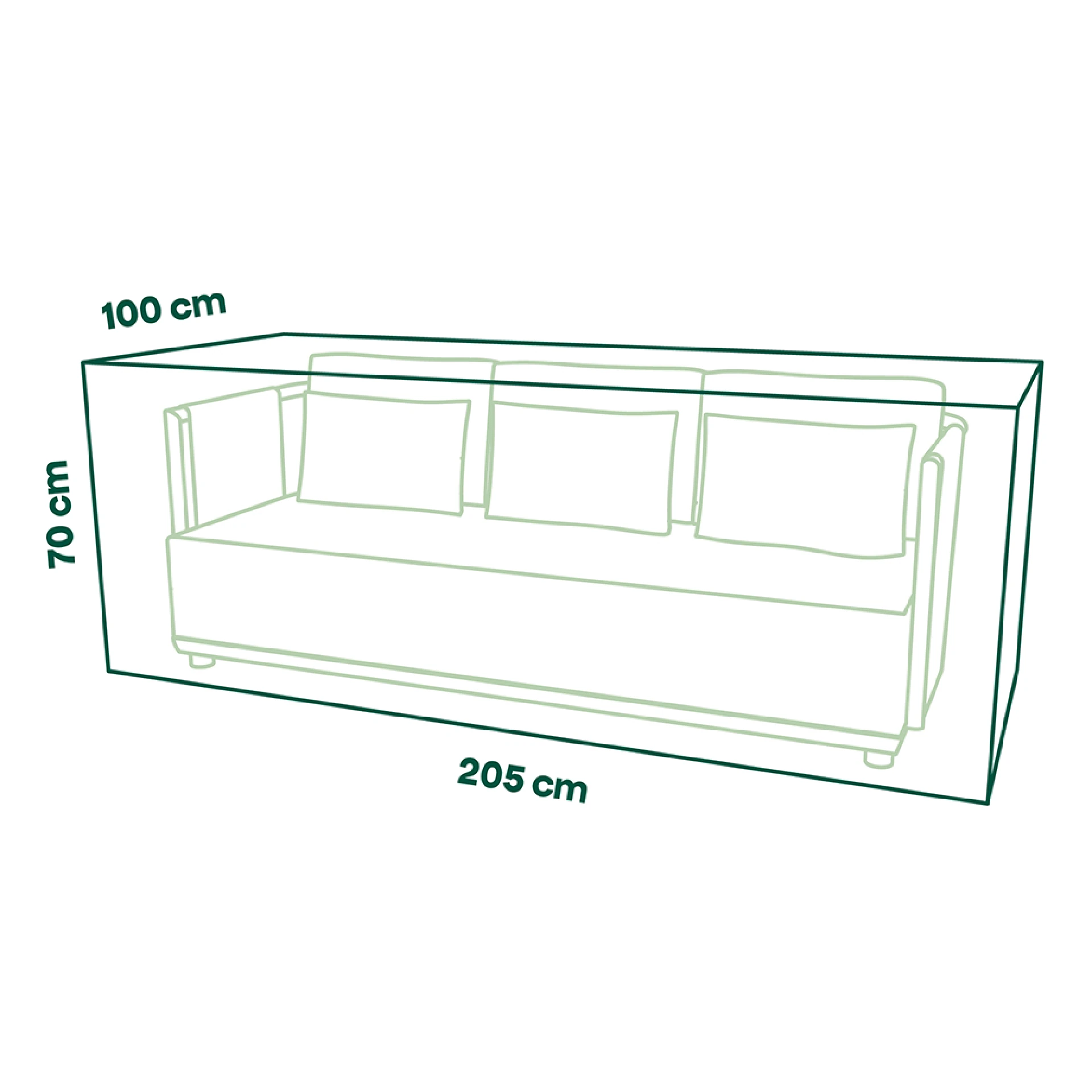 Schutzhülle Plus Loungebank | 205 x 100 x 70 cm