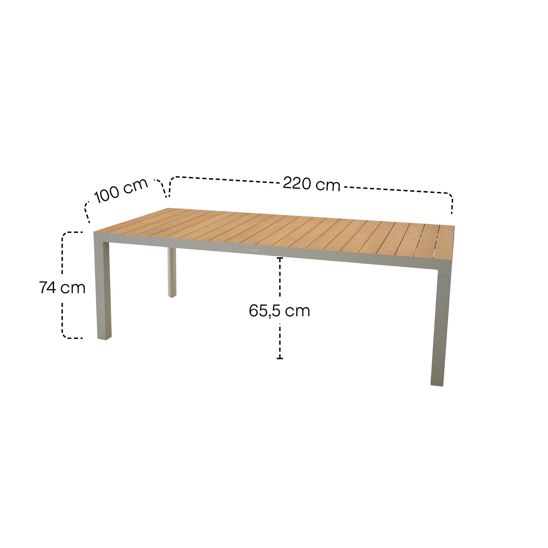 Gartentisch SILVA matt anthrazit / Teak FSC | Esst...