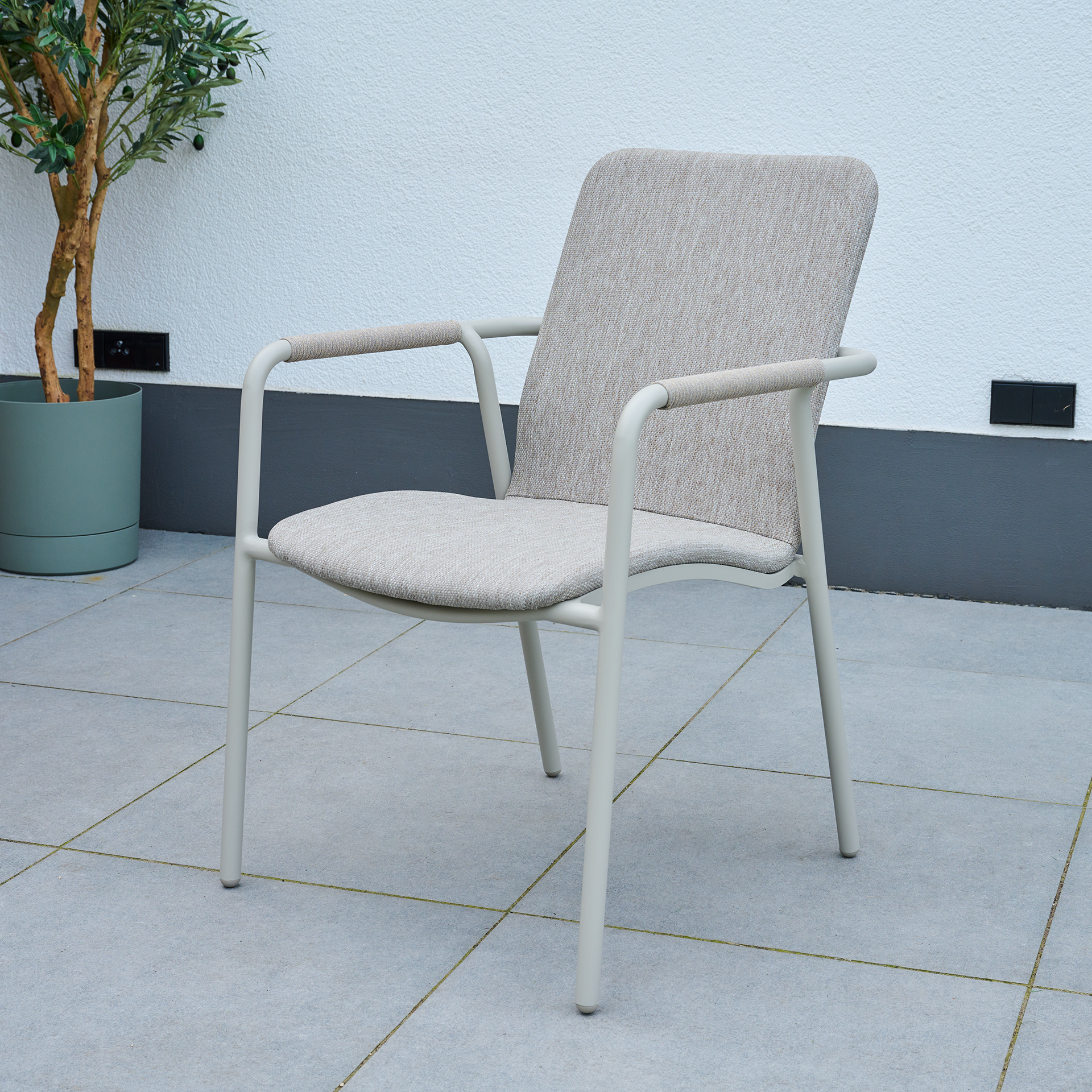 REPTON Stapelsessel | mix taupe /seidengrau