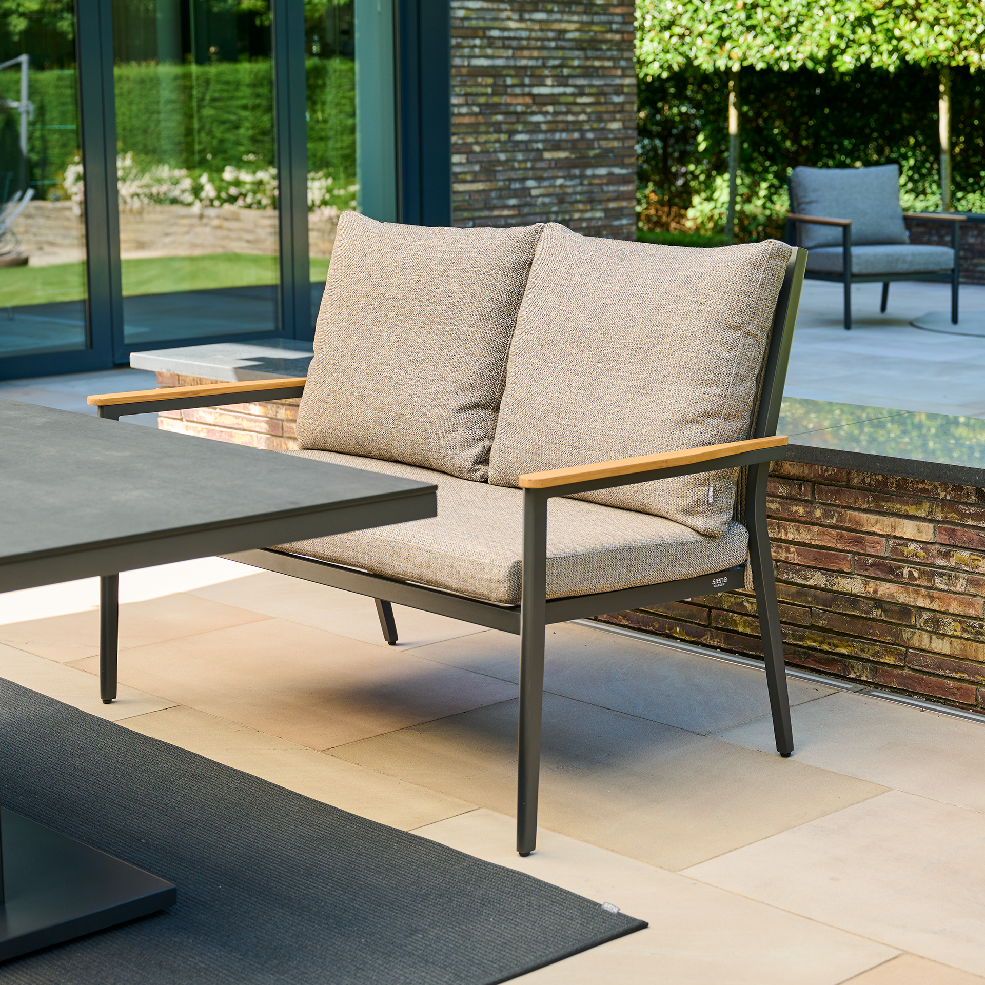 LIGURIA 2er Bank Comfort Plus | taupe braun / anth...