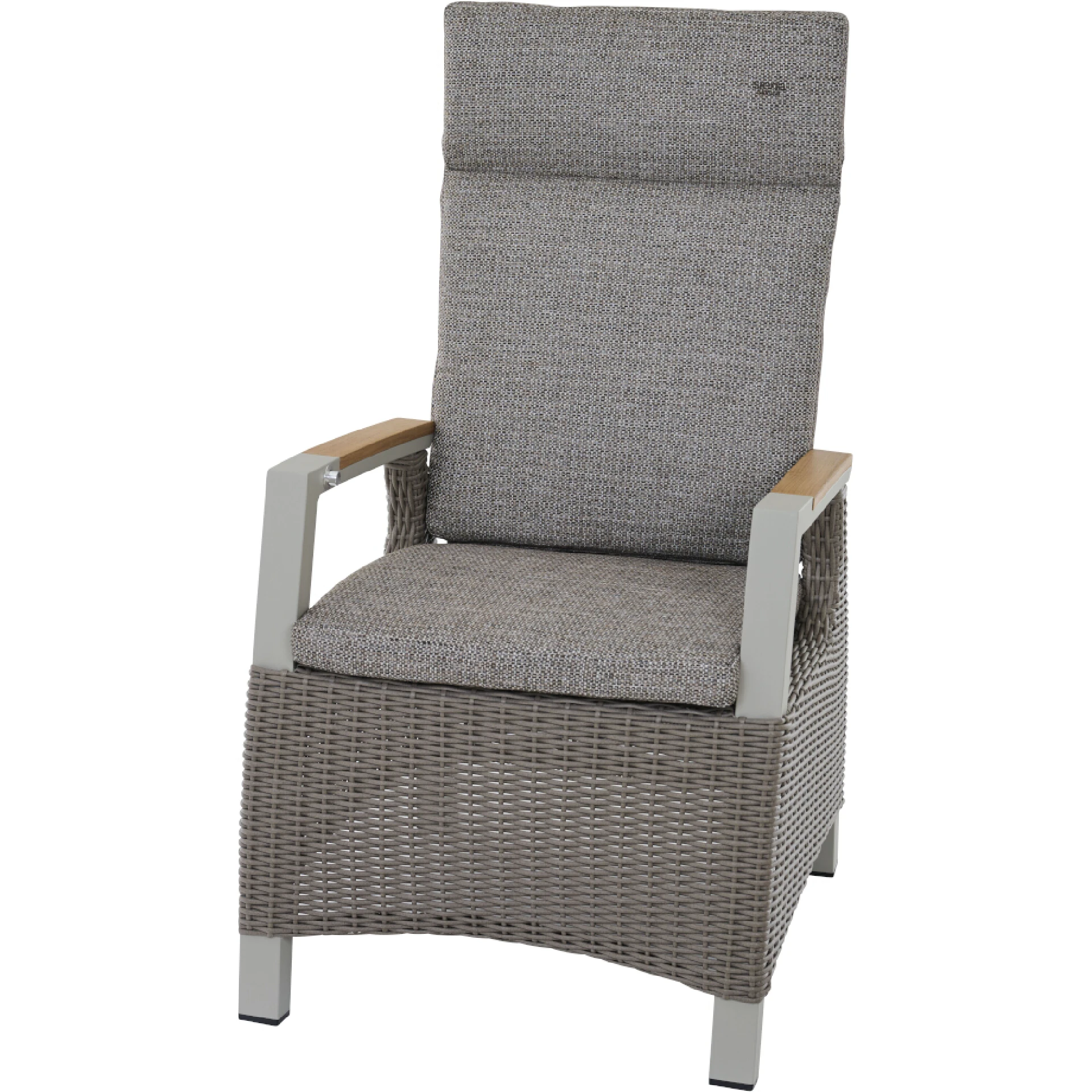 CORIDO Move Sessel | Teakholz FSC 100 % | inkl. Kissen | mix taupe / seidengrau