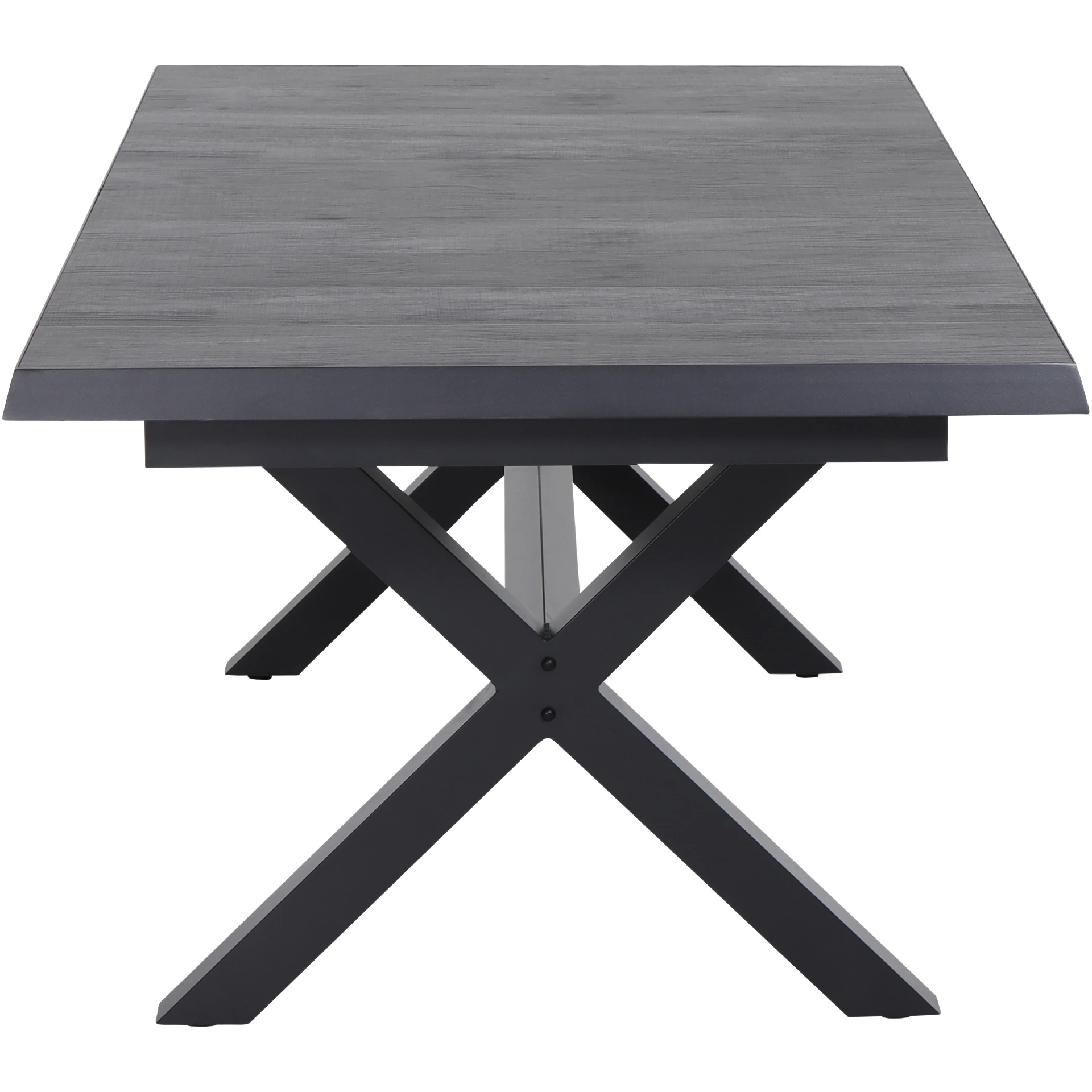 SINCRO/VALENCIA Gartenmöbel Set | 6 Sitzplätze | wood grey / matt anthrazit | inkl. Auflage