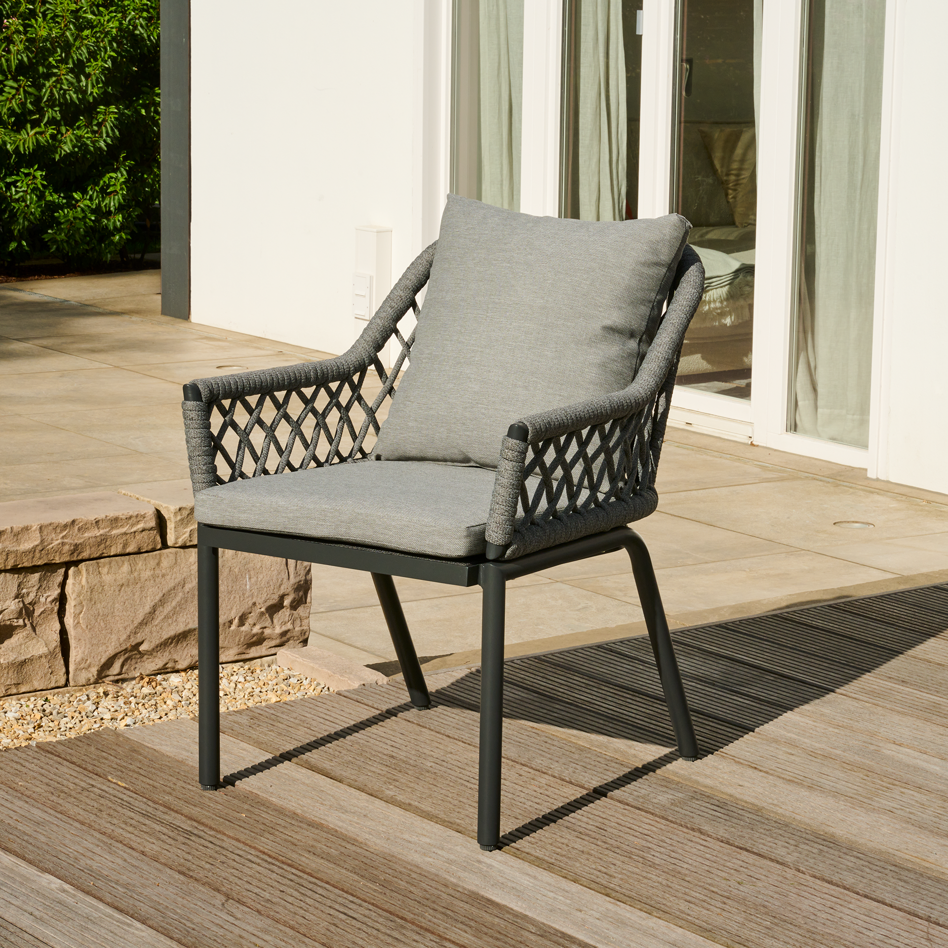 CHESTER Gartensessel | hellgrau mix / anthrazit