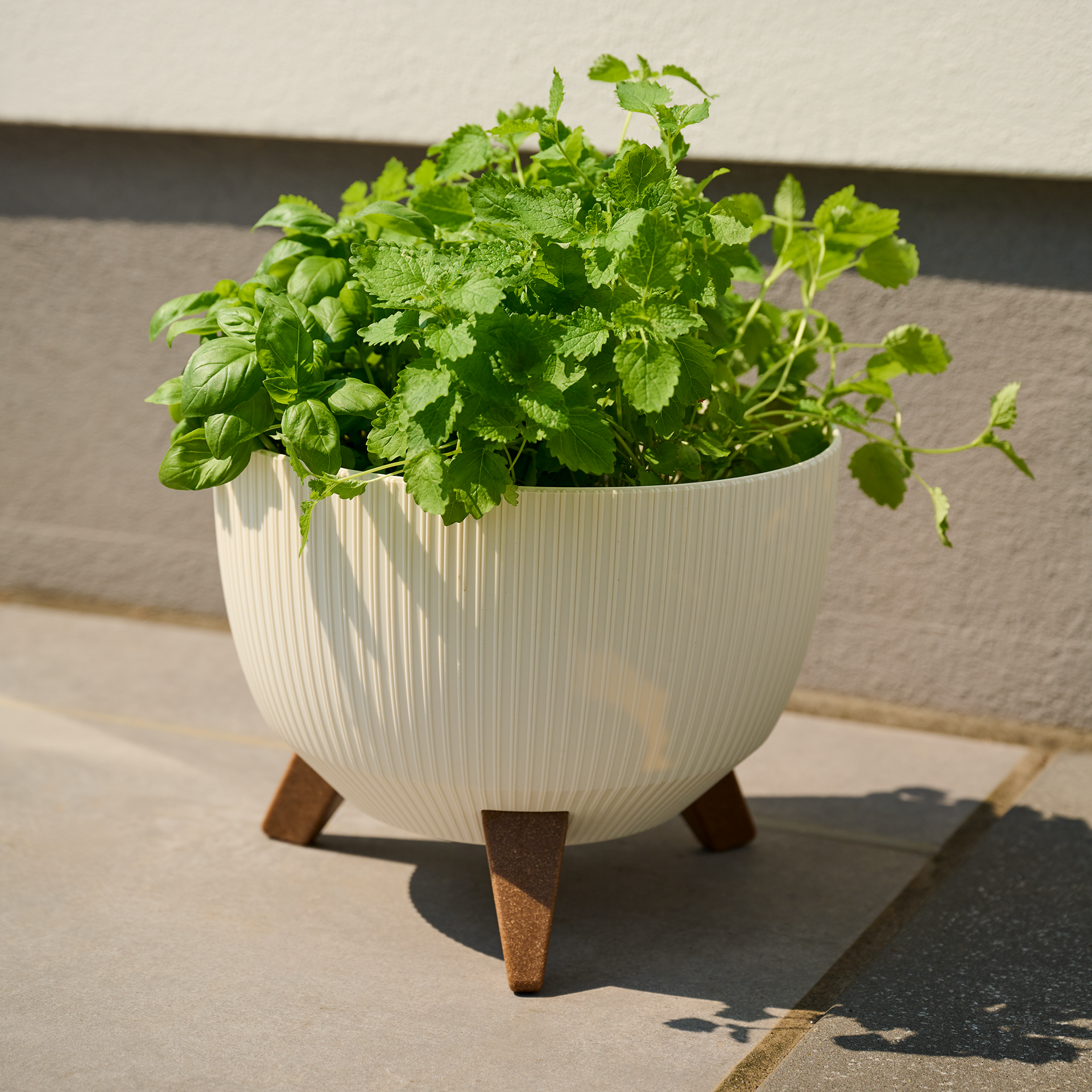 Blumentopf | Oslo Stripe weiß Ø 40 x 25 cm | SIE...