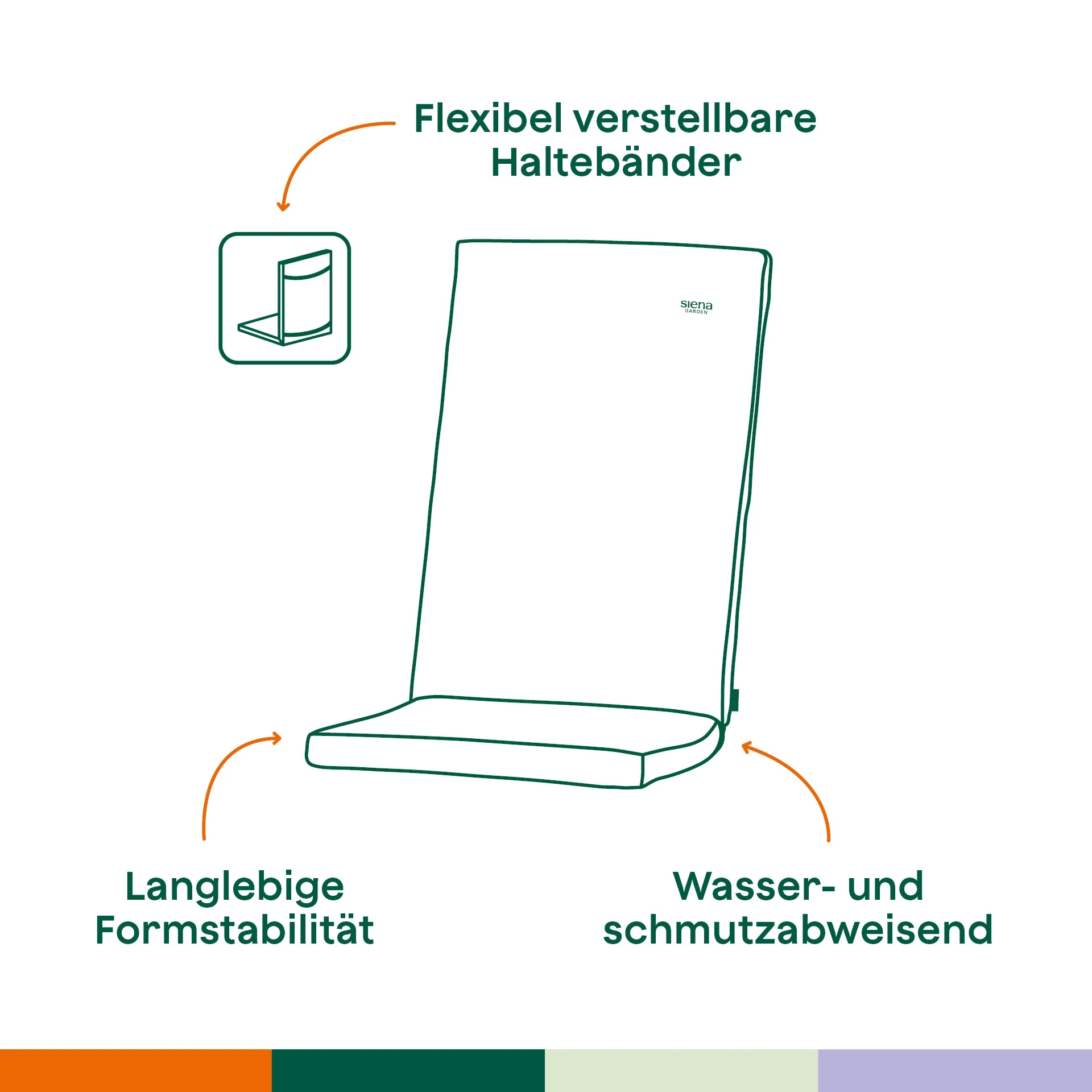 Sesselauflage Liberta 114 cm anthrazit |SIENA GARD...