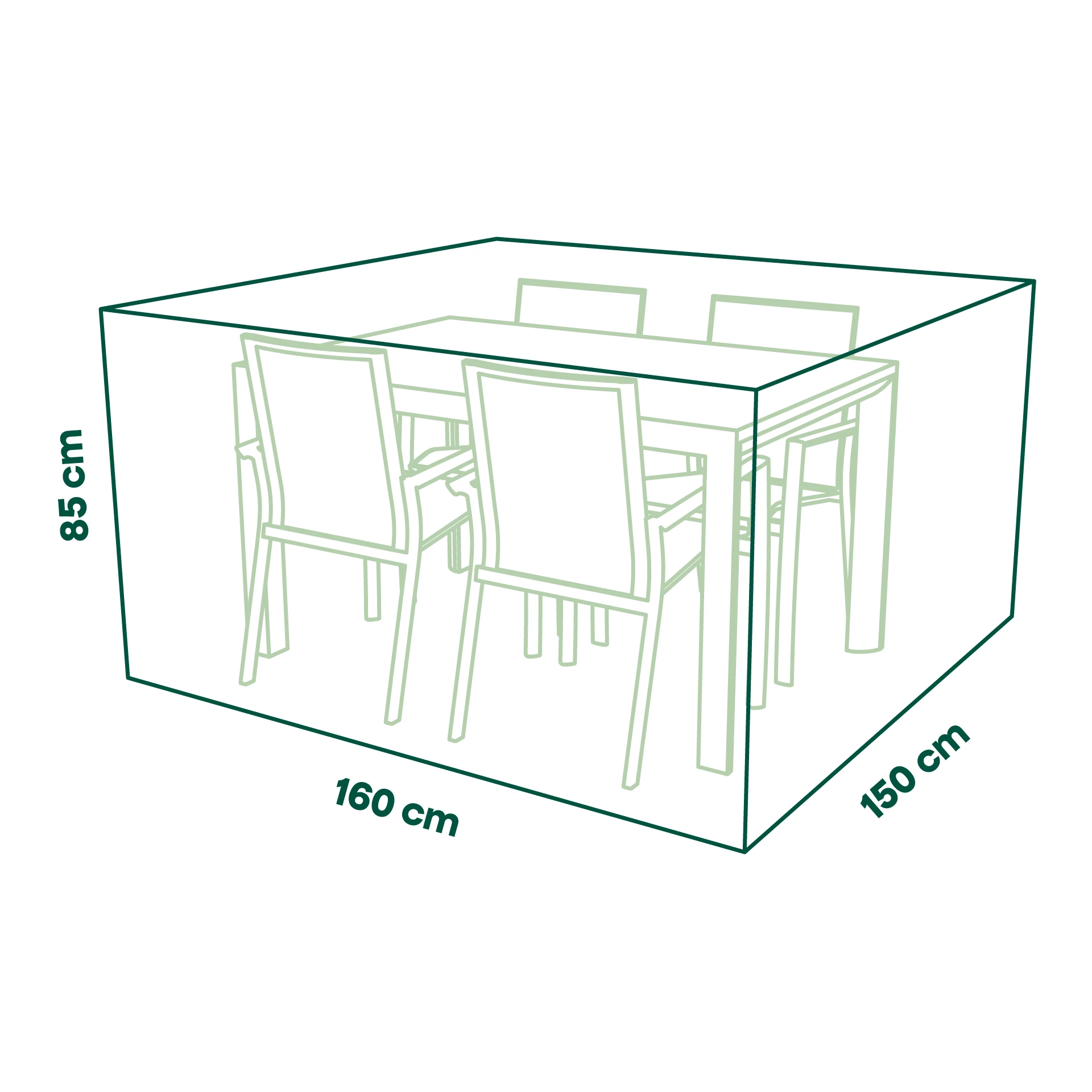 Beschermhoes plus zitgroep | 160 x 150 x 85 cm
