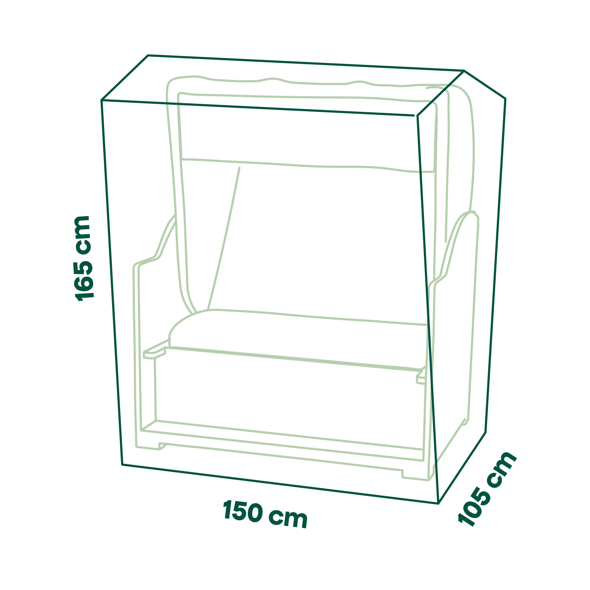Beschermhoes Plus strandstoel | 150 x 105 x 165 cm