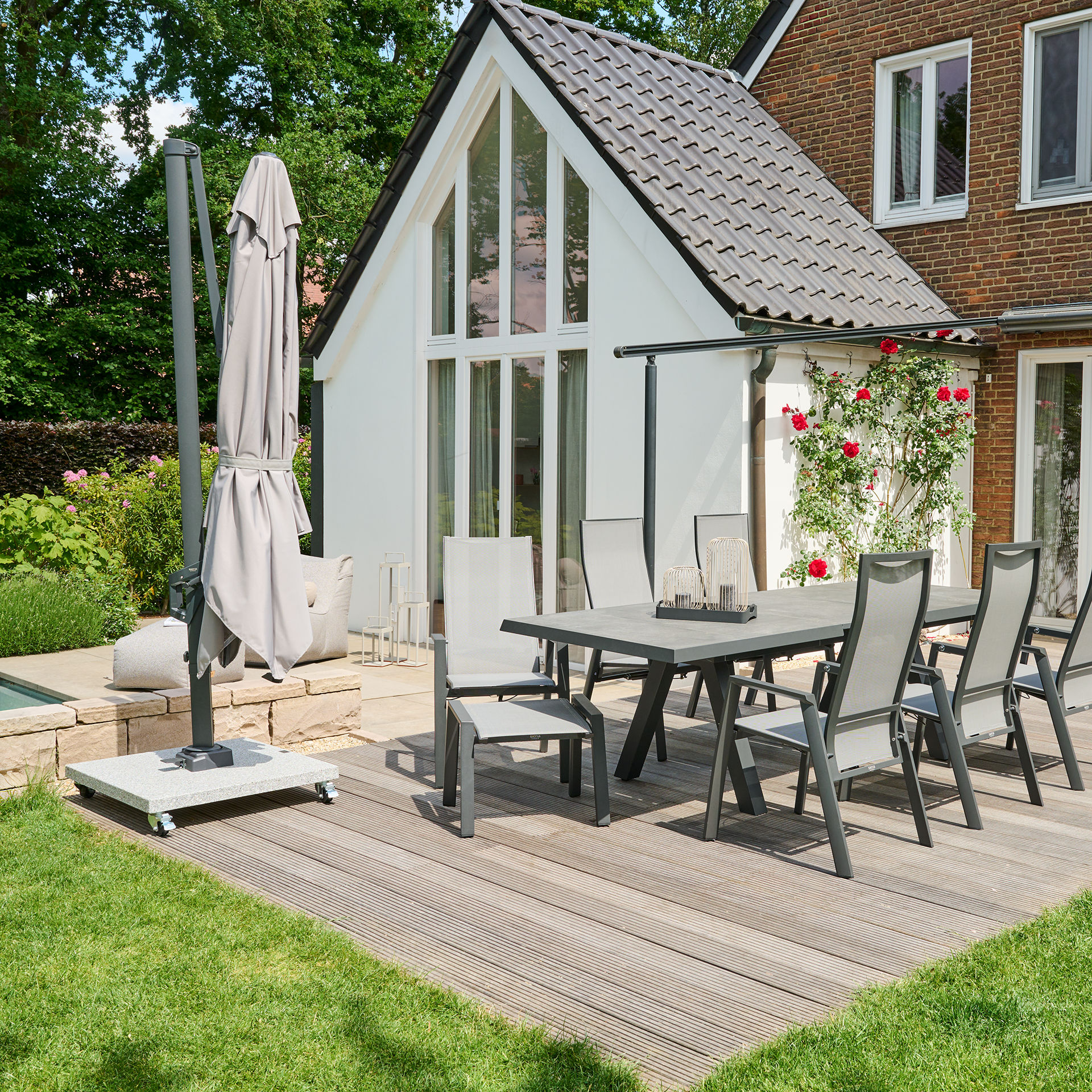 FAGUS N+ Ampelschirm | 300 x 300 cm | grau / anthr...