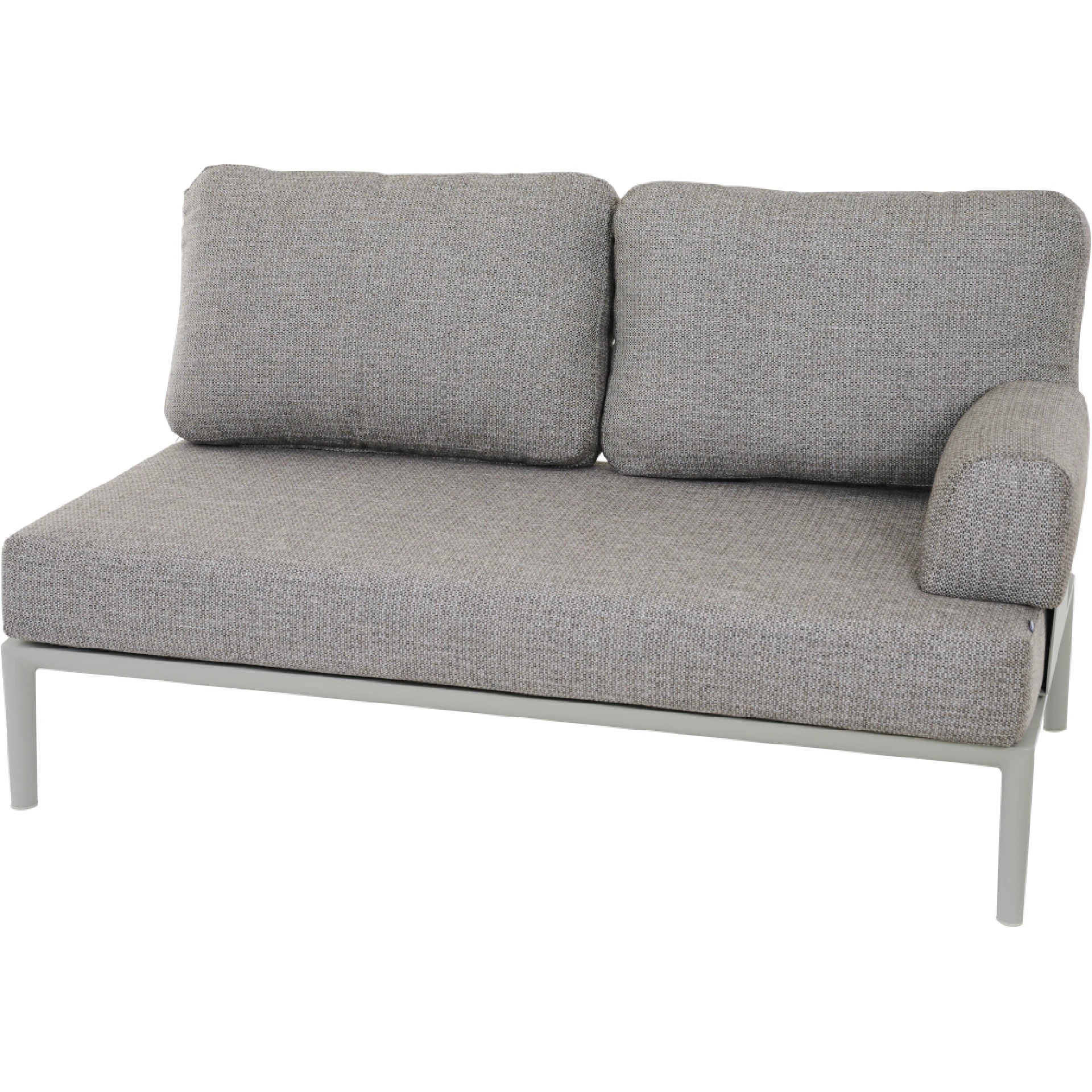 CALDARO 2er Bank mit Armlehne | taupe braun / seidengrau