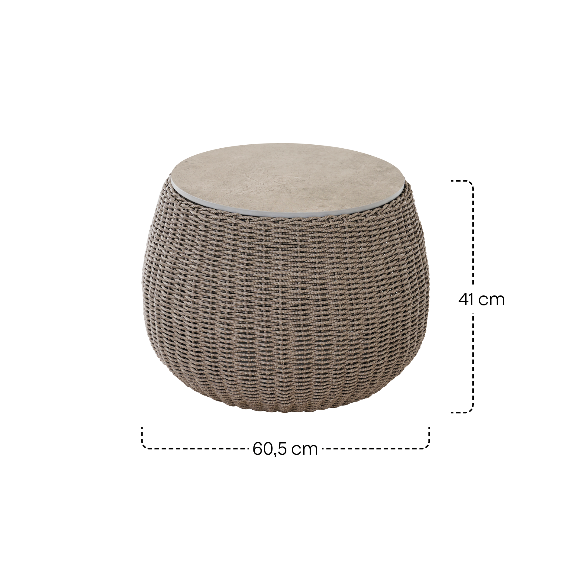 LIGURIA Beistelltisch |  Ø 60 cm | taupe / anthra...