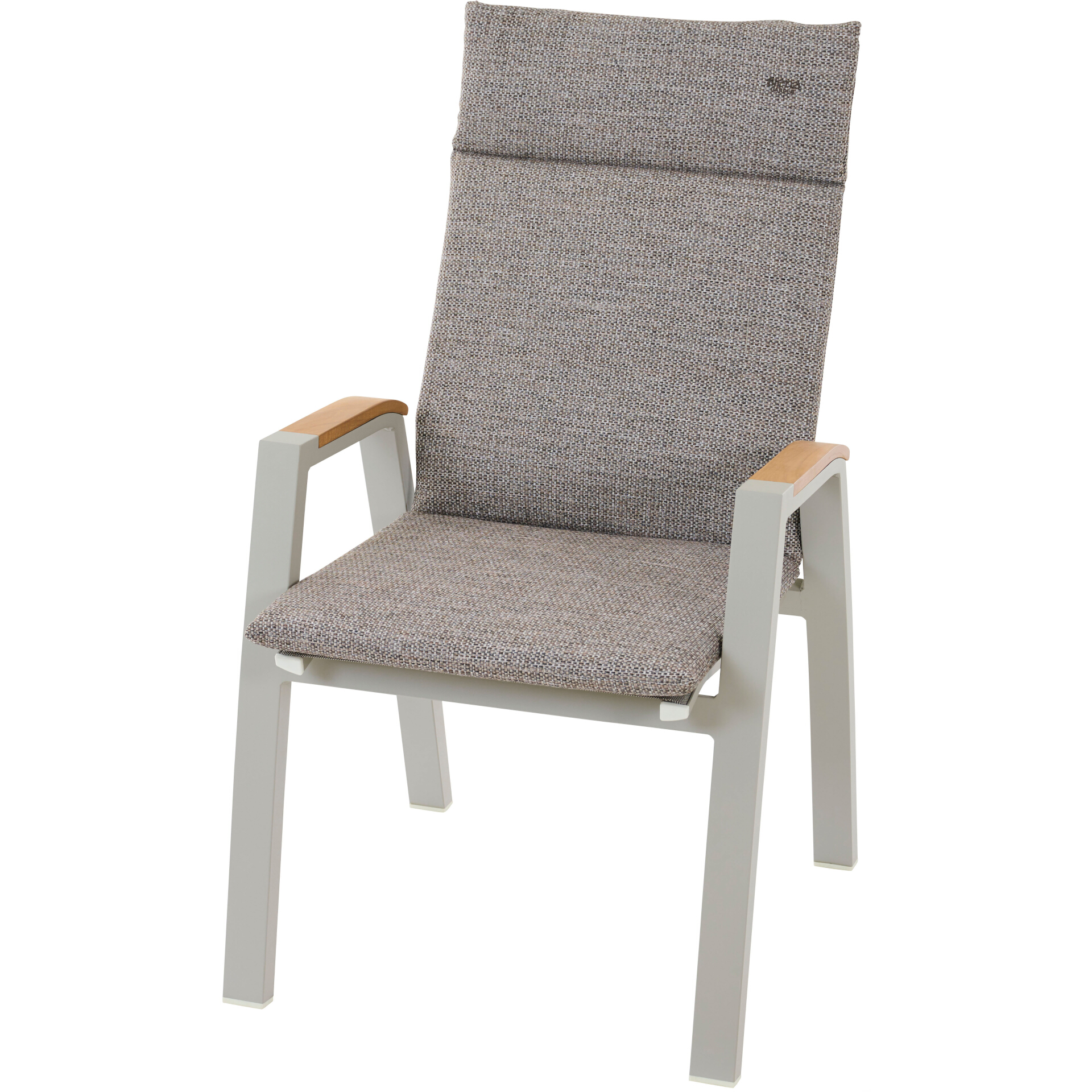 LINDOS Stapelsessel | inkl. Auflage | Teakholz FSC 100 % | mocca / seidengrau