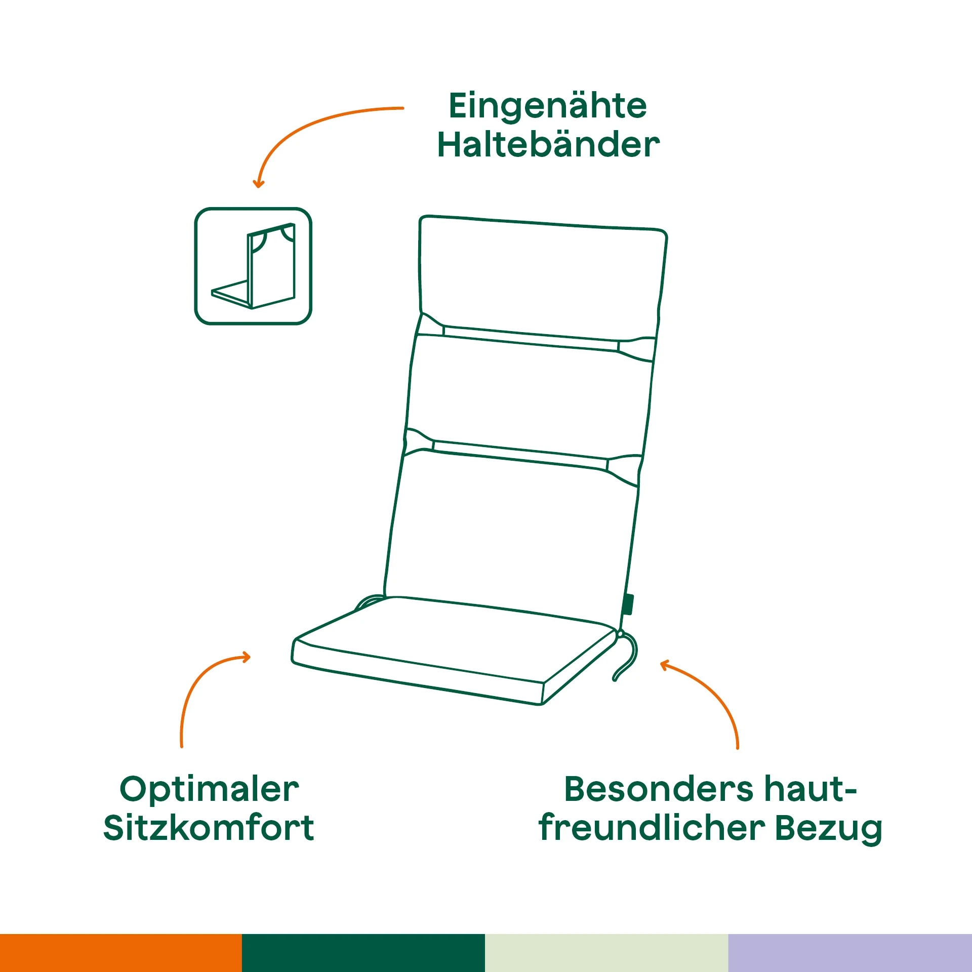 COLORFUL fauteuilkussen | vetiver | 100 cm