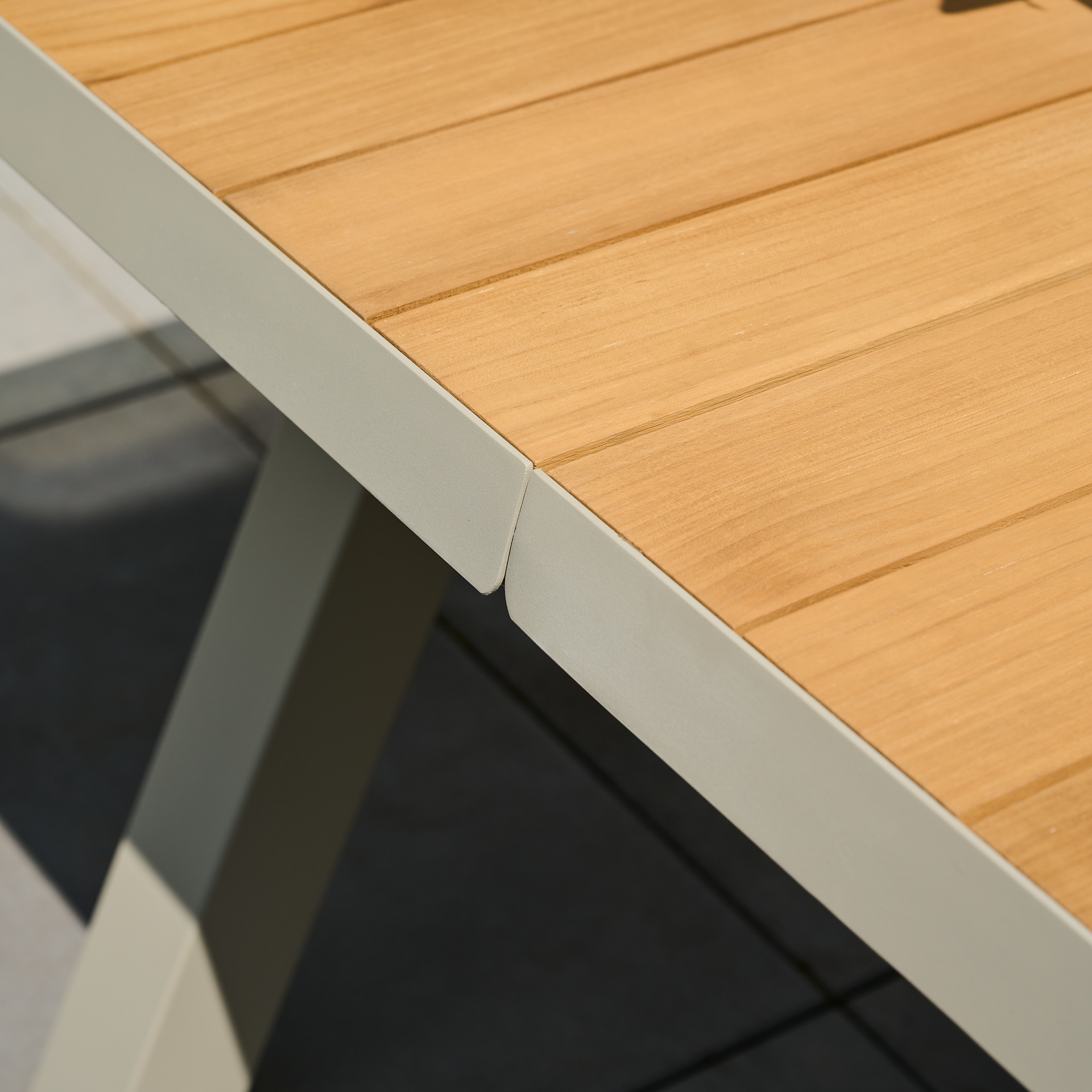 Ausziehtisch TIRANA matt seidengrau / Teak FSC | G...