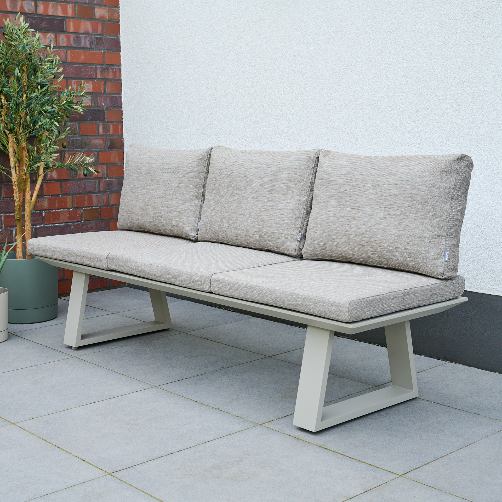 REPTON 3er Dining Bank | mix taupe / seidengrau