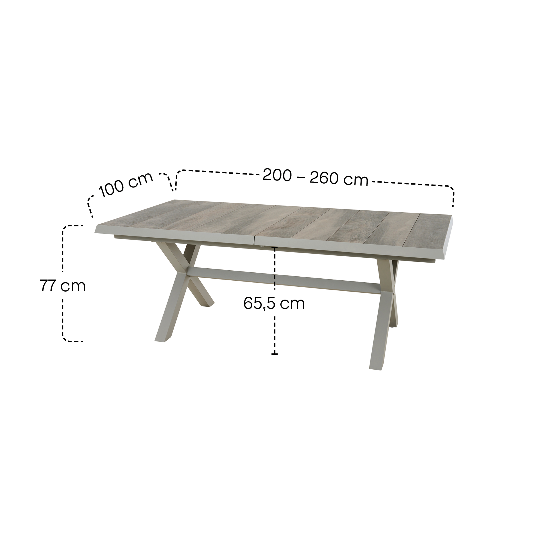 Ausziehtisch SINCRO matt seidengrau / Keramik | Ga...