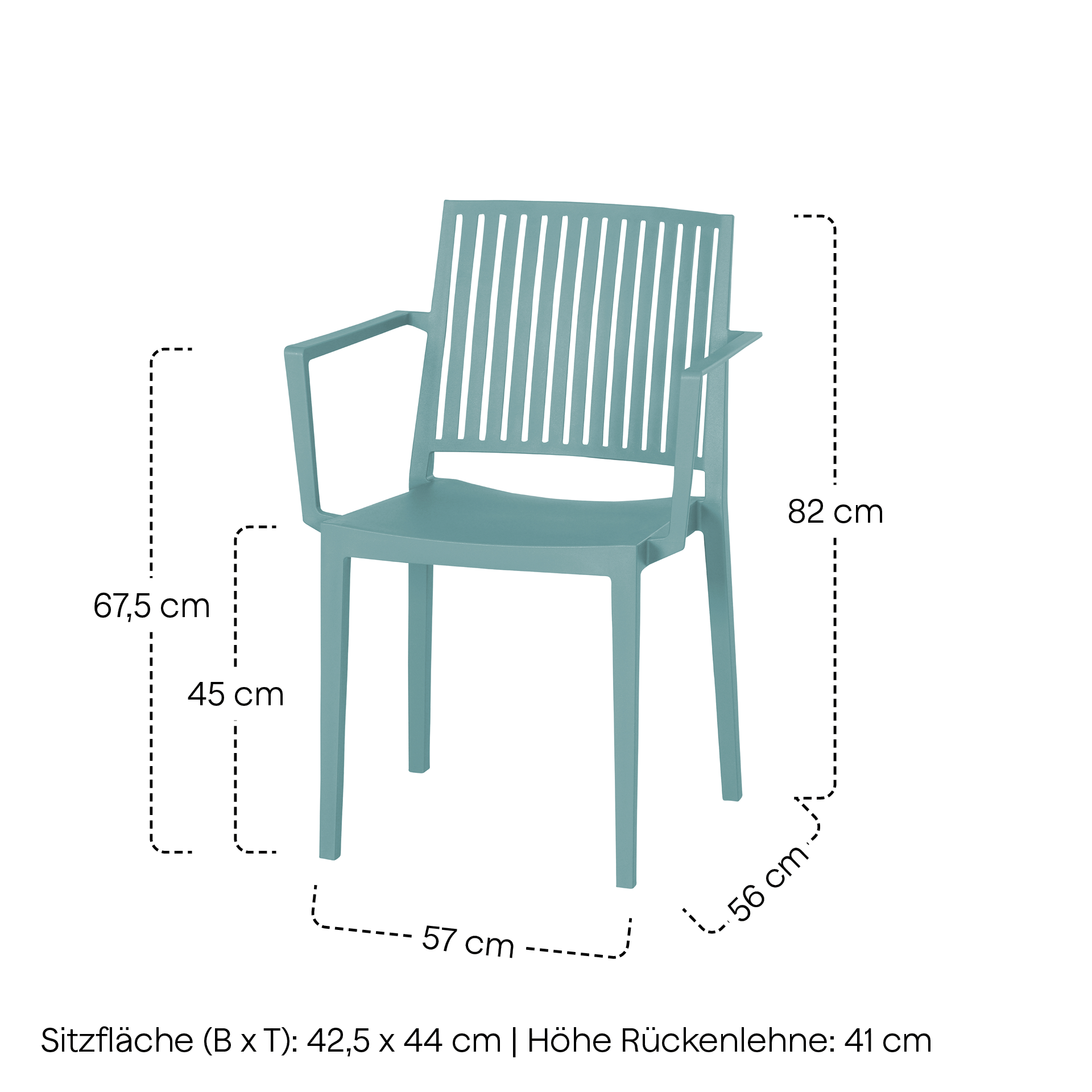 LANE Stapelsessel mit Armlehne | brillantblau | Ur...