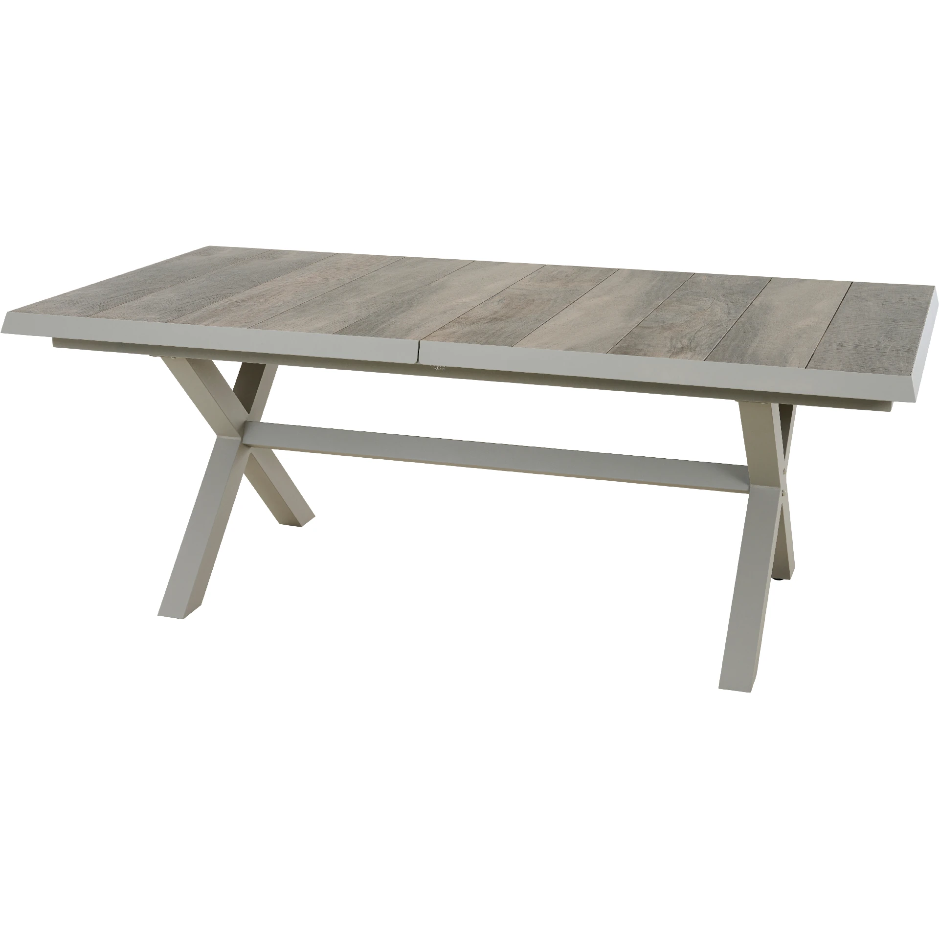 SINCRO/VALENCIA Gartenmöbel Set | 6 Sitzplätze | washed grey / matt seidengrau | inkl. Auflage