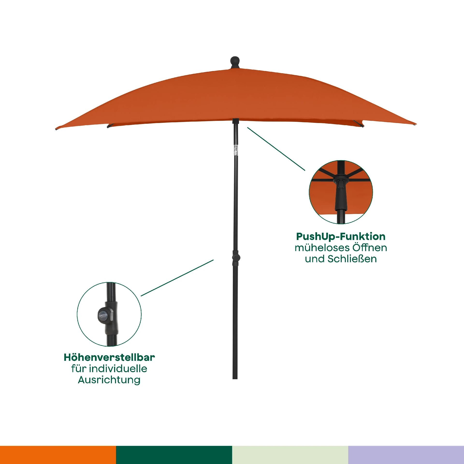 City parasol 140x210 terra polyester | SIENA GARDEN