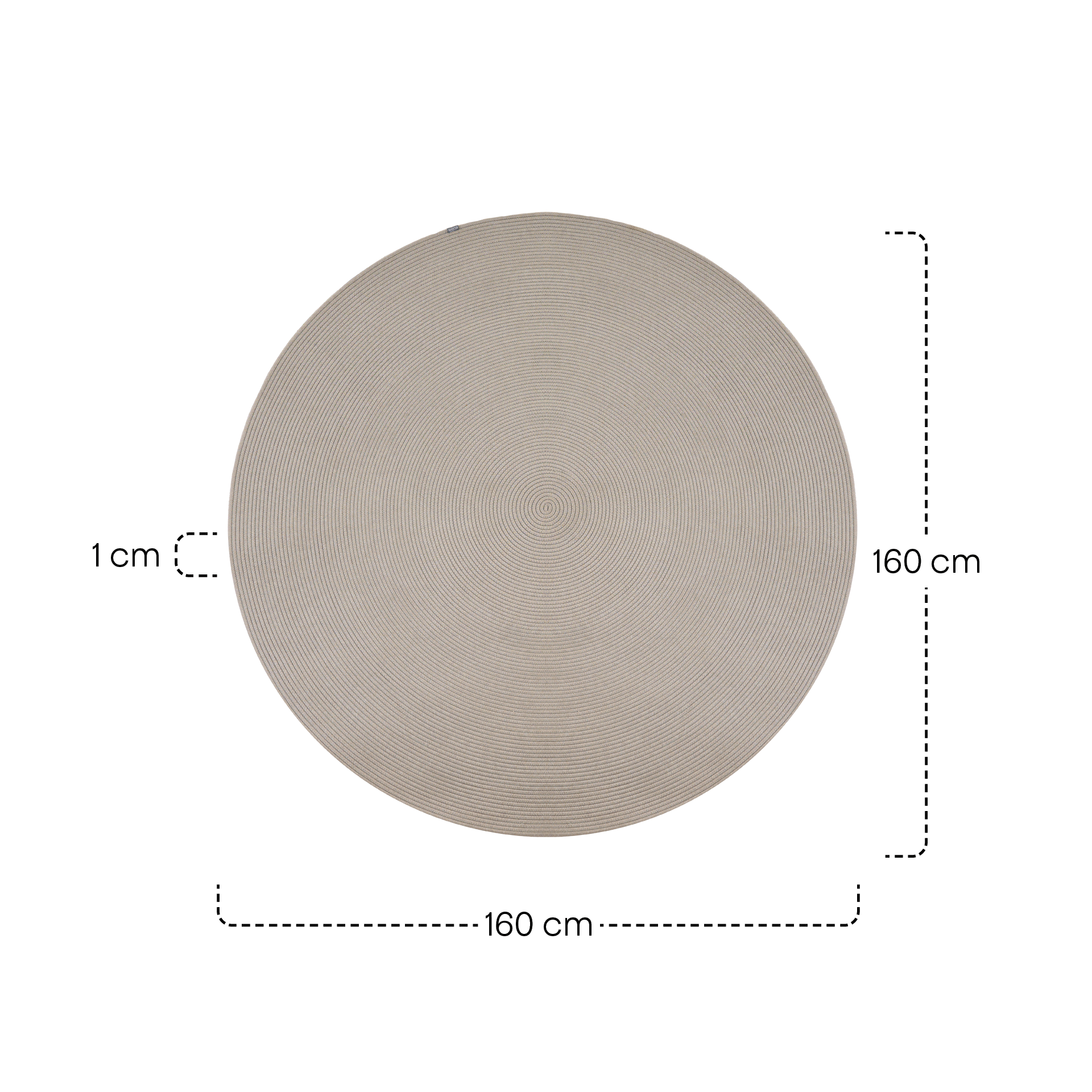 LINARO Outdoorteppich | Ø 160 cm | taupe