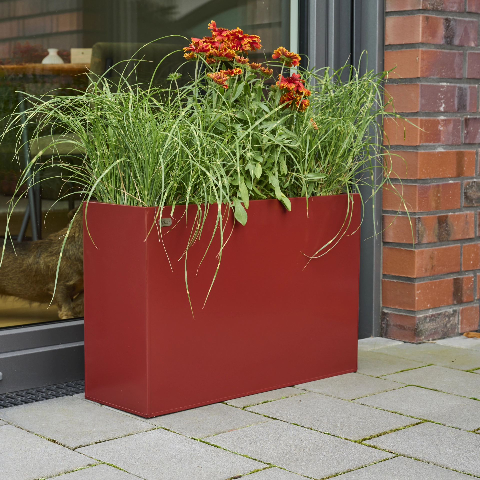 Plantenbak SANTI | Staalplaat oxidrood, 60 x 20 x...