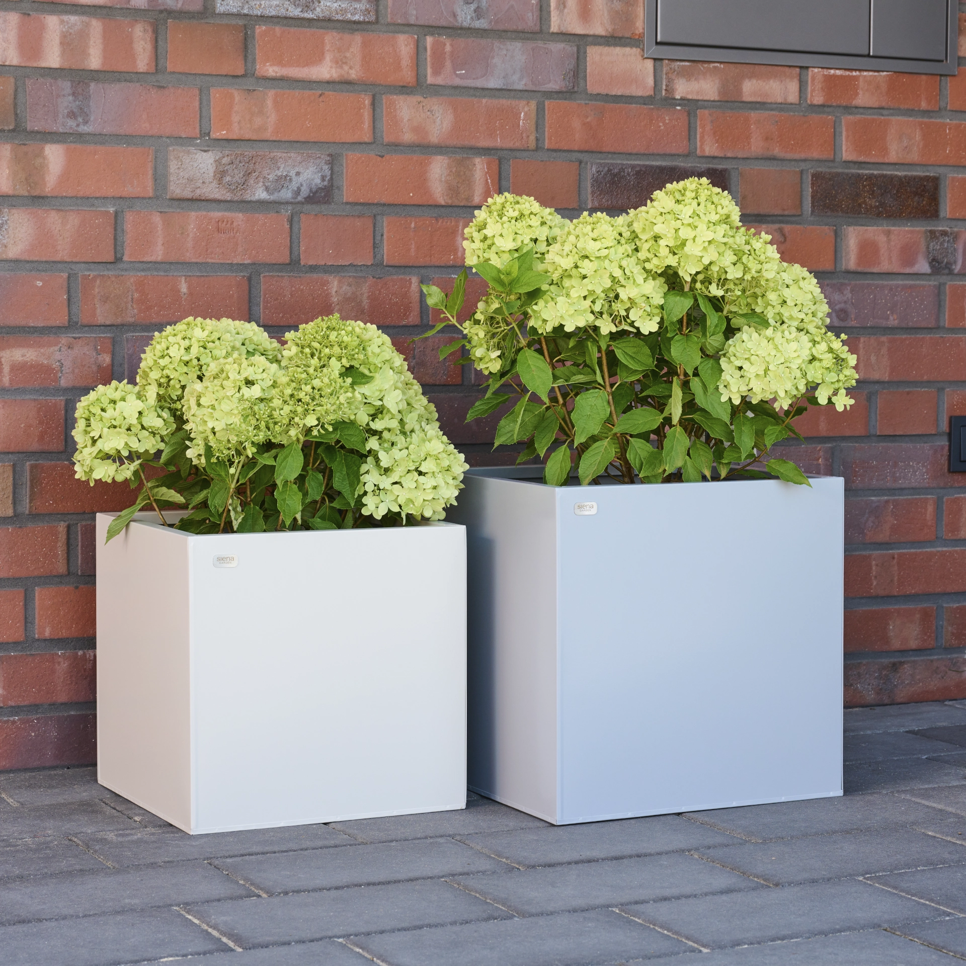 Plantenbak SANTI | grijs plaatstaal,, 40 x 40 x 4...
