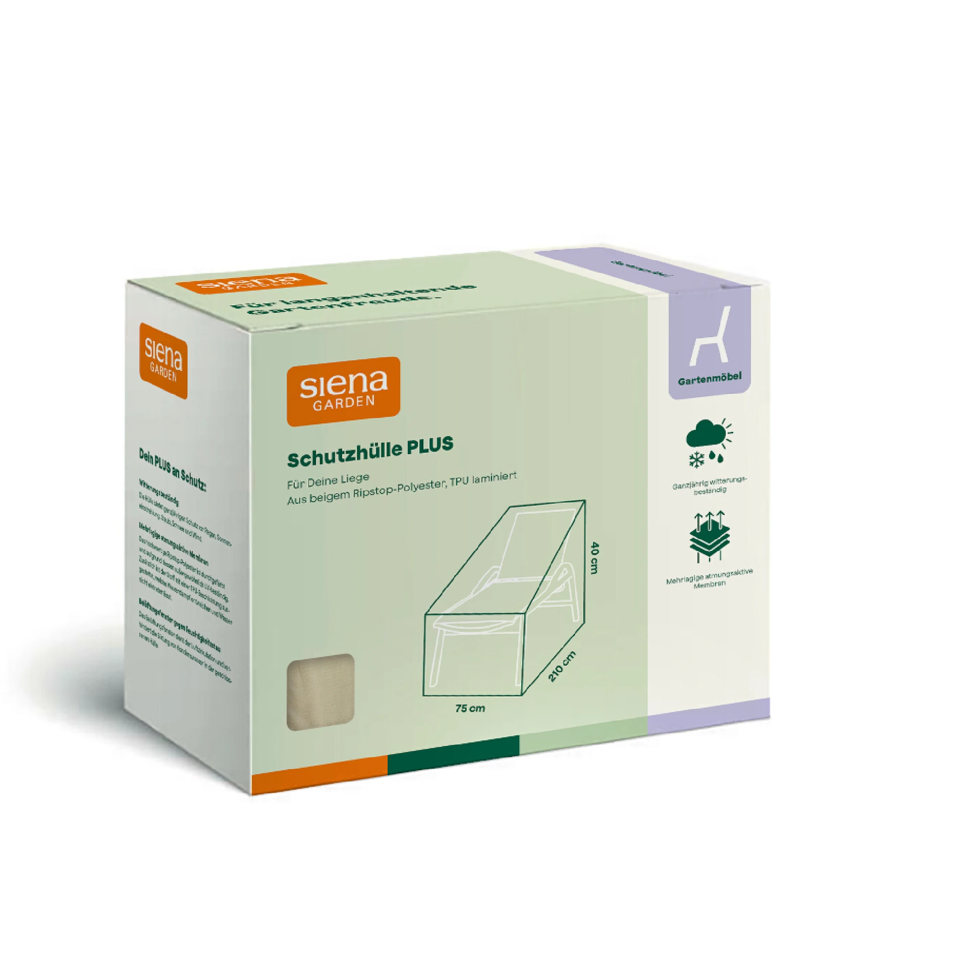 Schutzhülle Plus Gartenliege | 210 x 75 x 40 cm