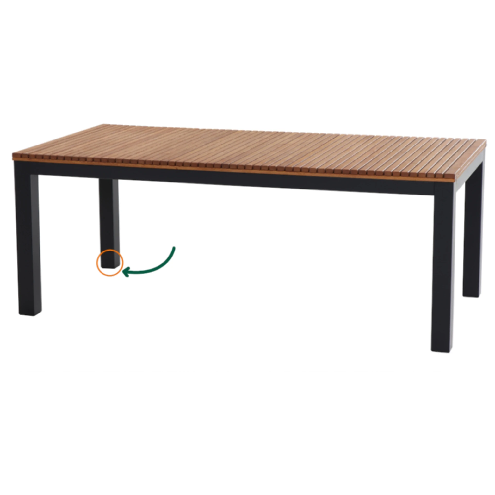 Fußkappen-Set zu BOZEN Tisch
