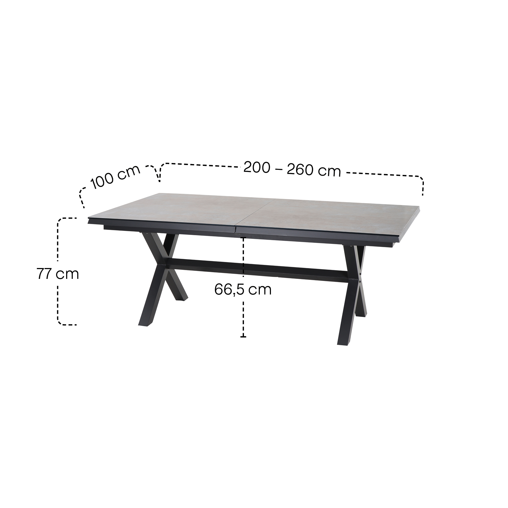 Tuintafel | Uitschuifbare tafel Sincro 200/260x100cm | ...