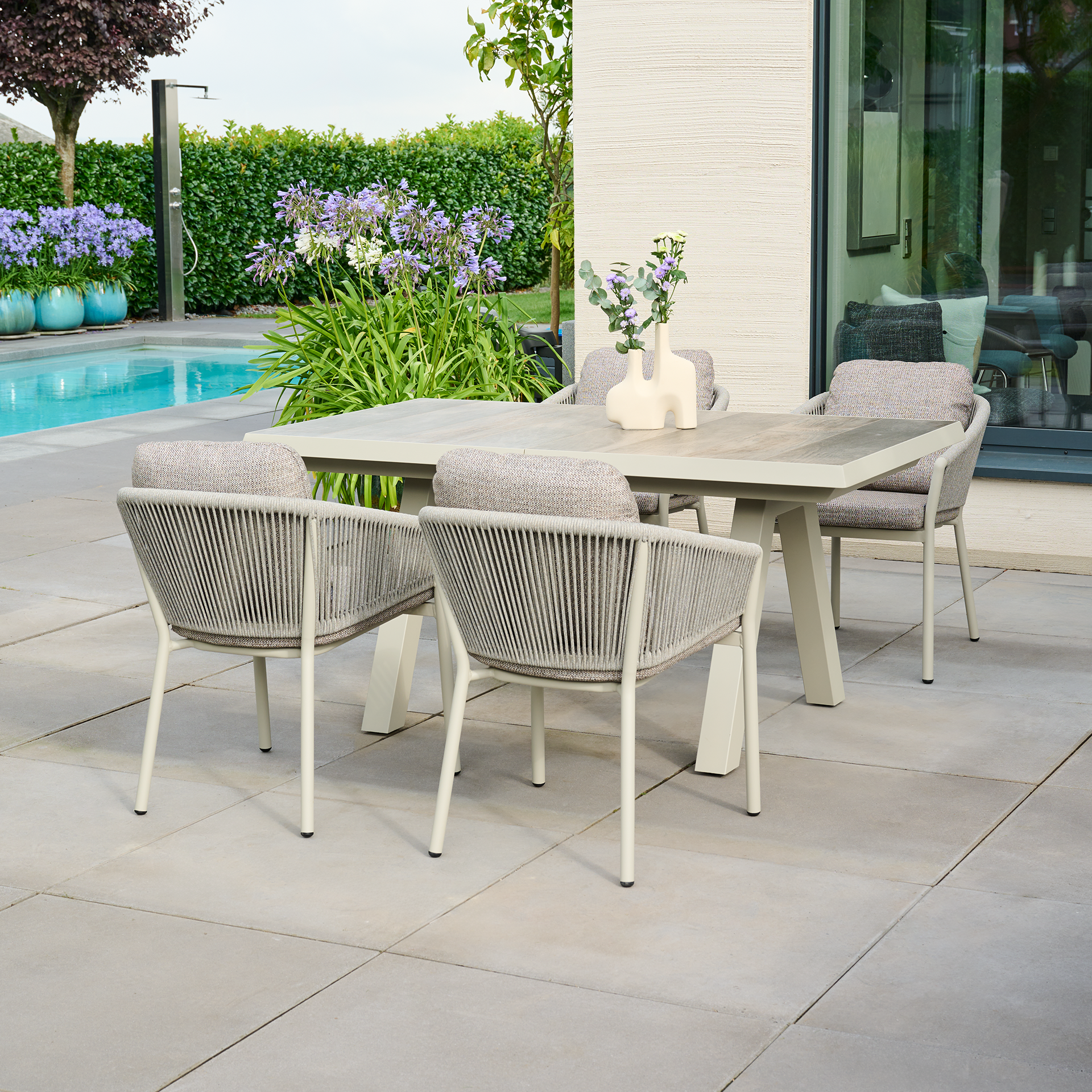 Ausziehtisch TIRANA matt seidengrau / Keramik | Ga...