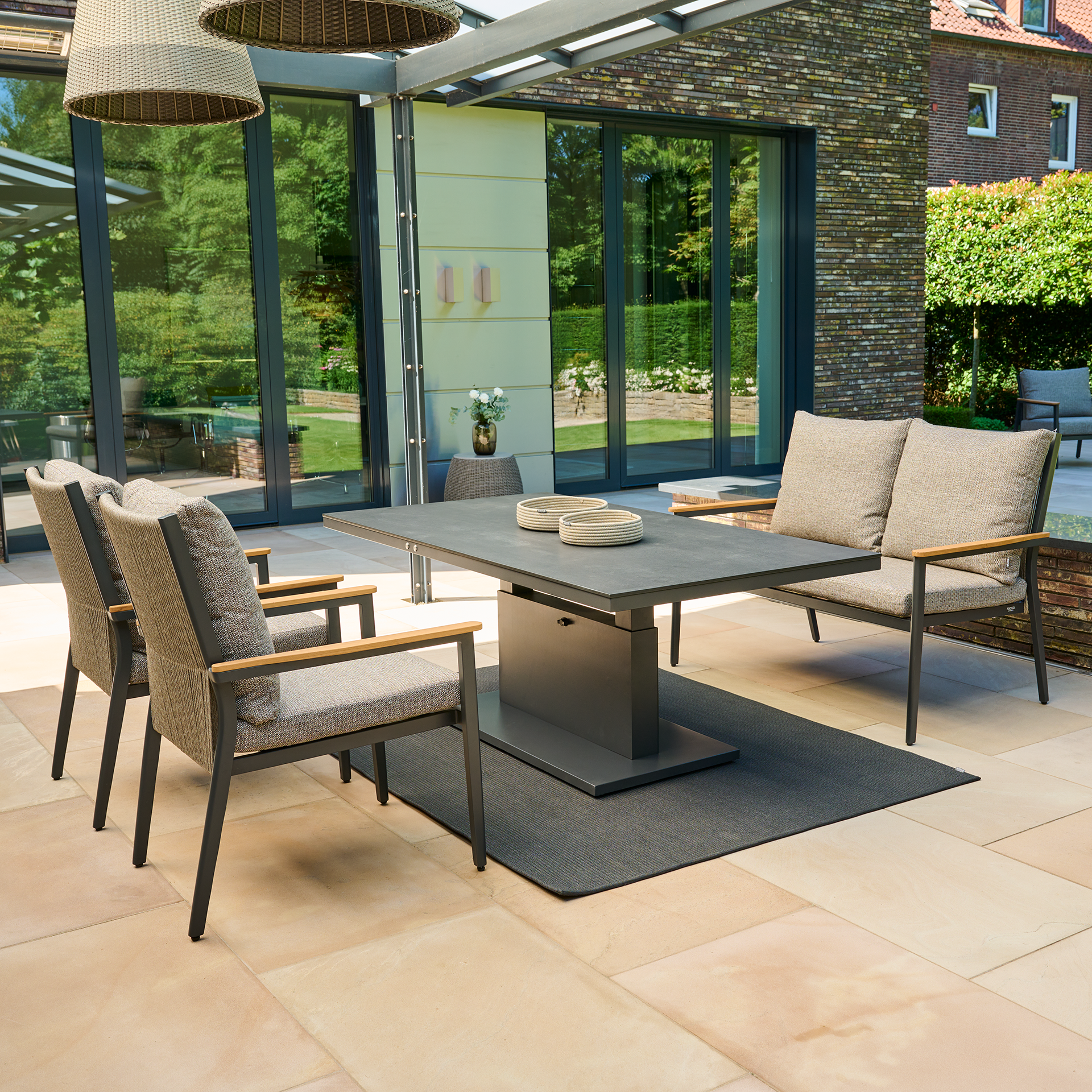 LIGURIA 2er Bank Comfort Plus | taupe braun / anth...