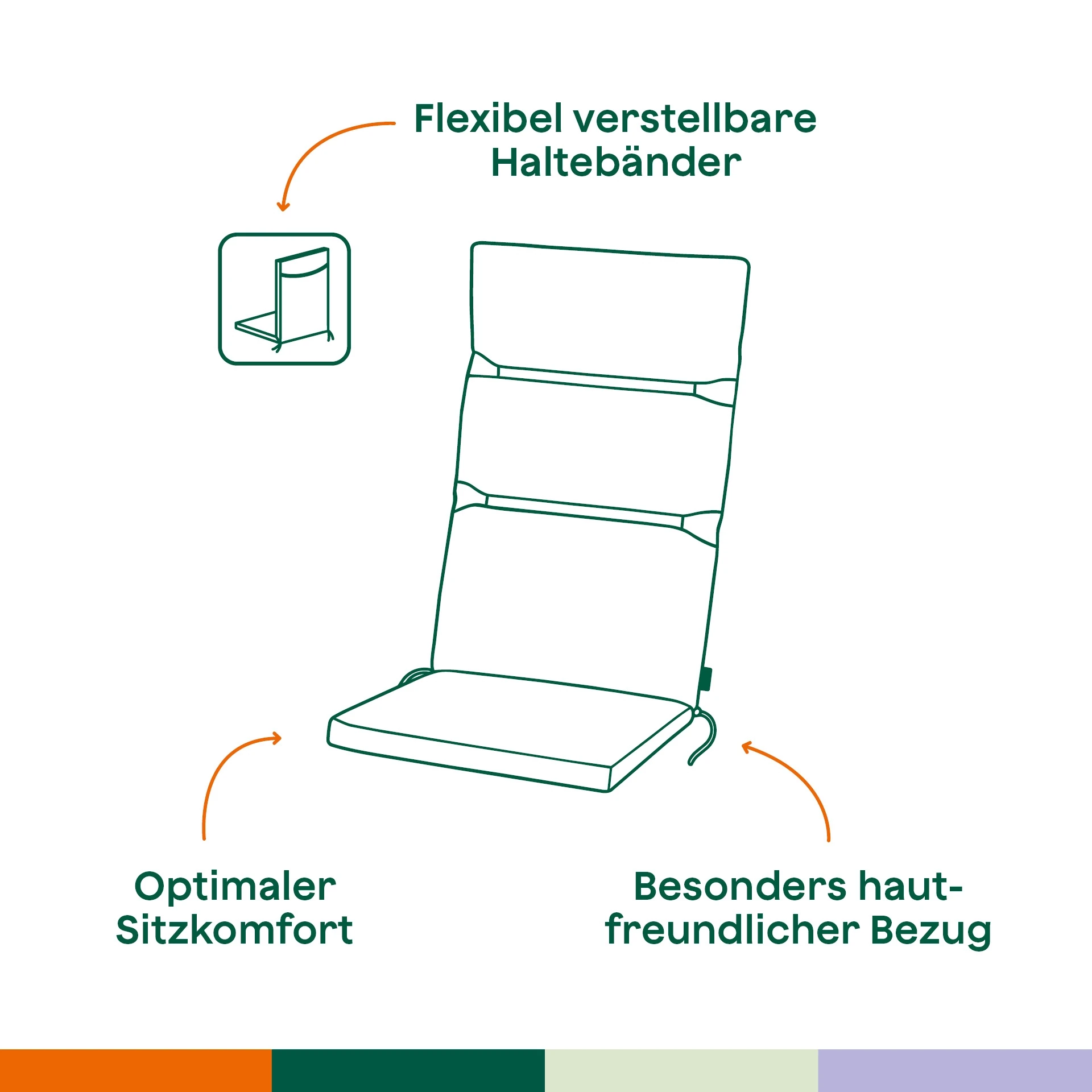 COMFORT Sesselauflage | tropische Blätter | 96 cm